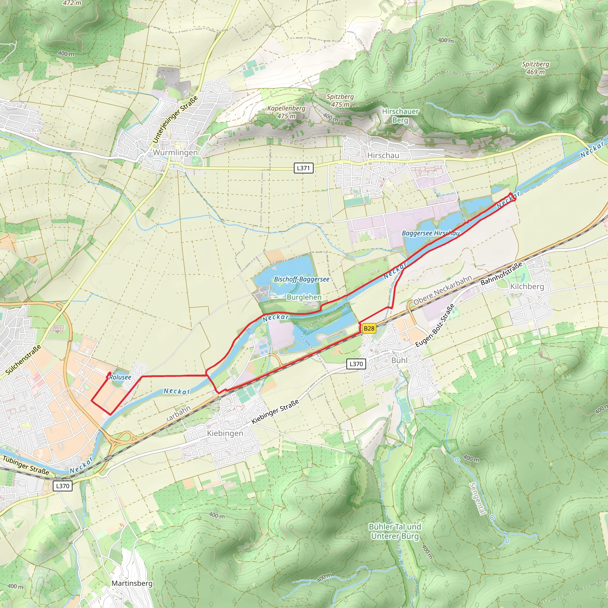 Neckar and Oberes Stenach Loop mobile static map