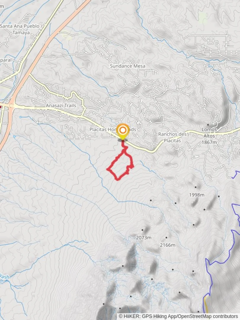 An image depicting the trail Mustang Alley, Fence Line and Bootleg Loop and its surrounding area.