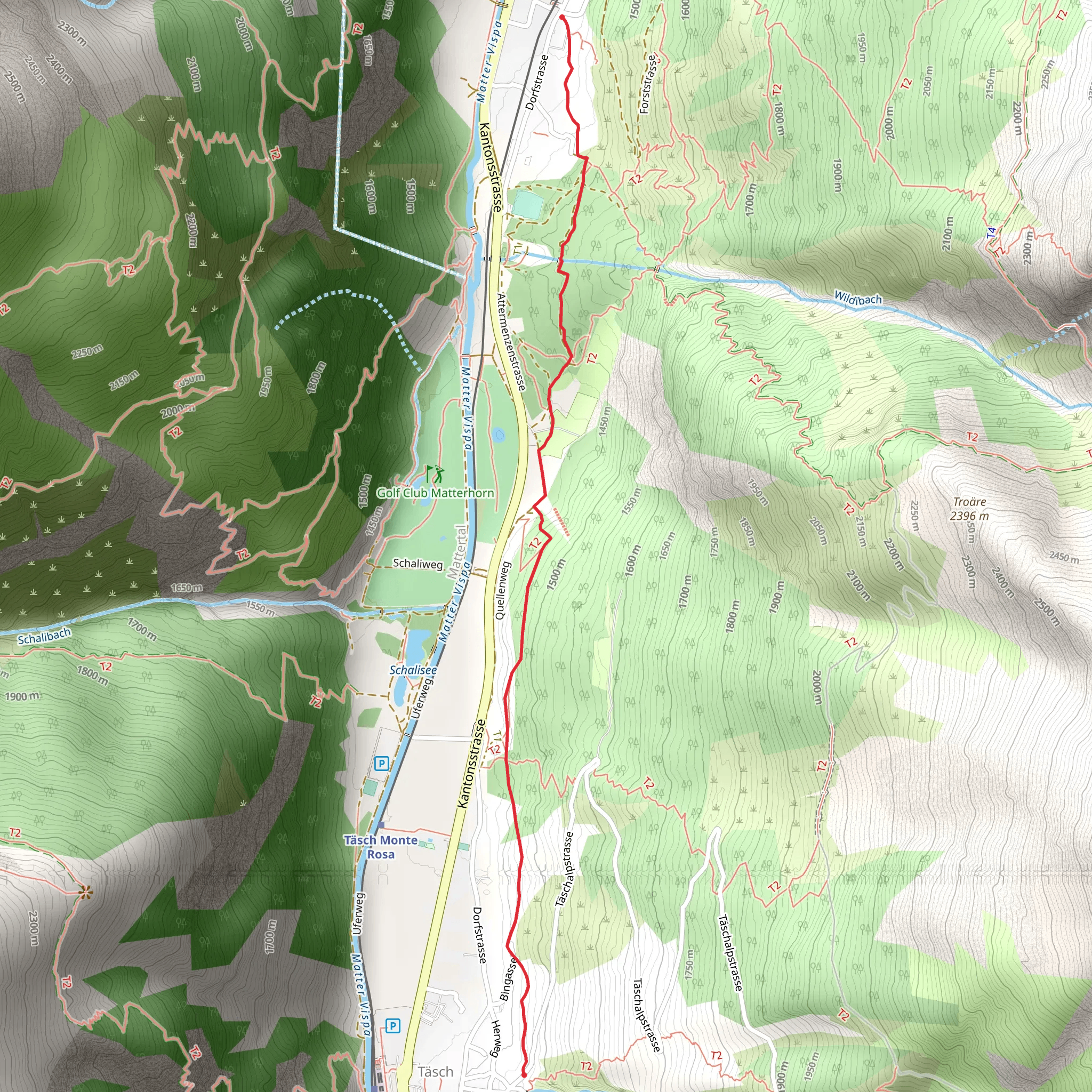 Täsch to Randa - Nr 134 mobile static map