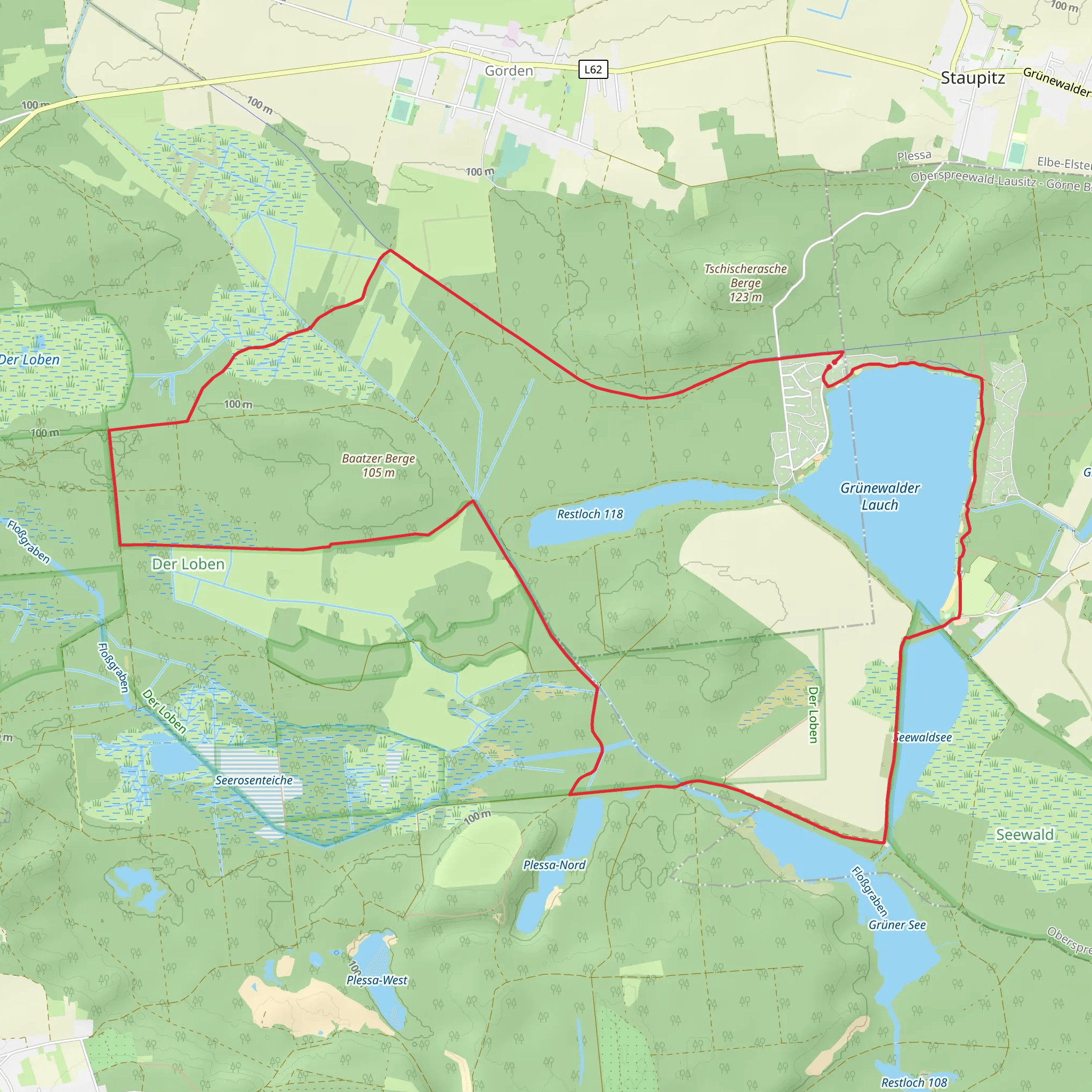Grunewalder Lauch and Der Loben Loop mobile static map