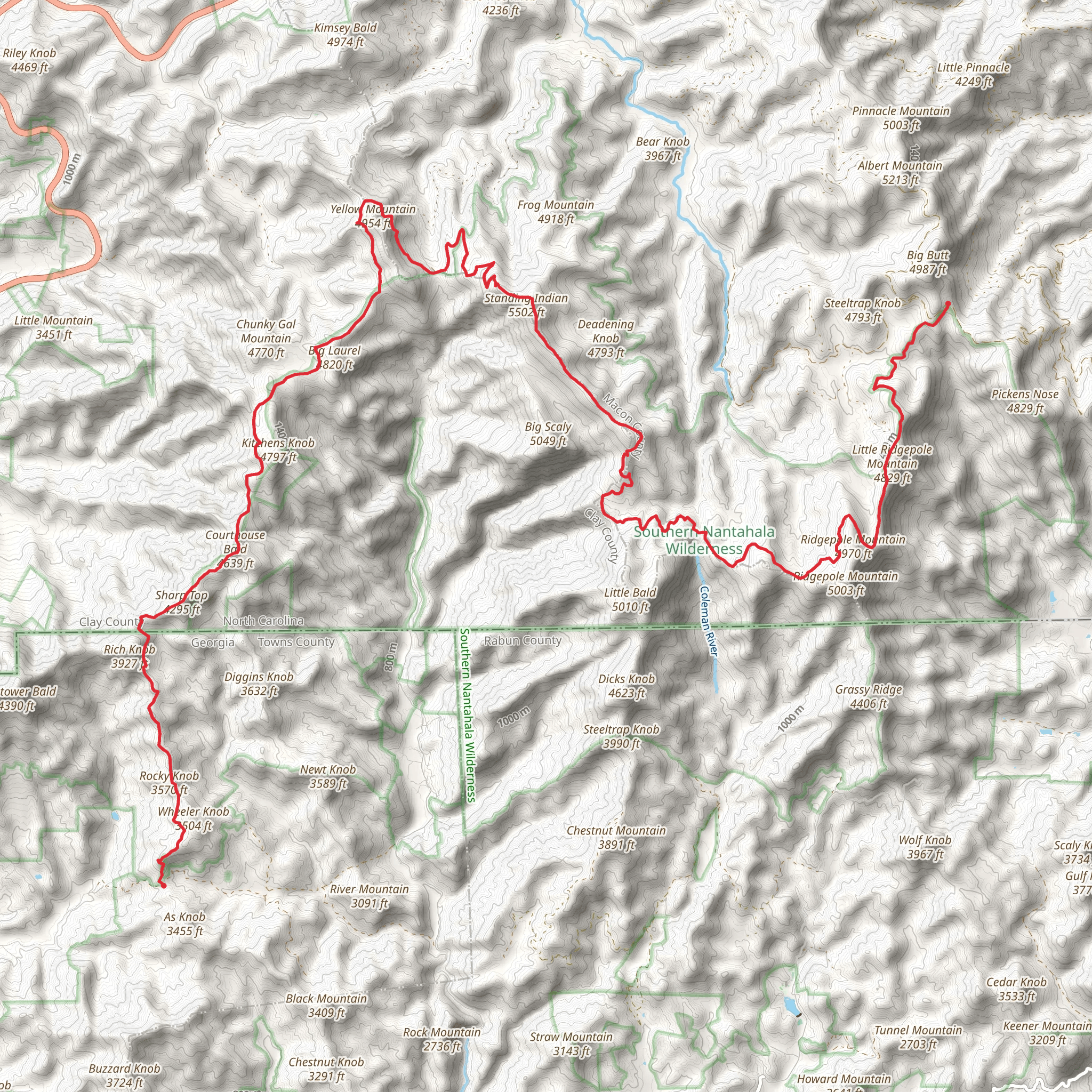 Appalachian Trail from Charlies Creek Road mobile static map