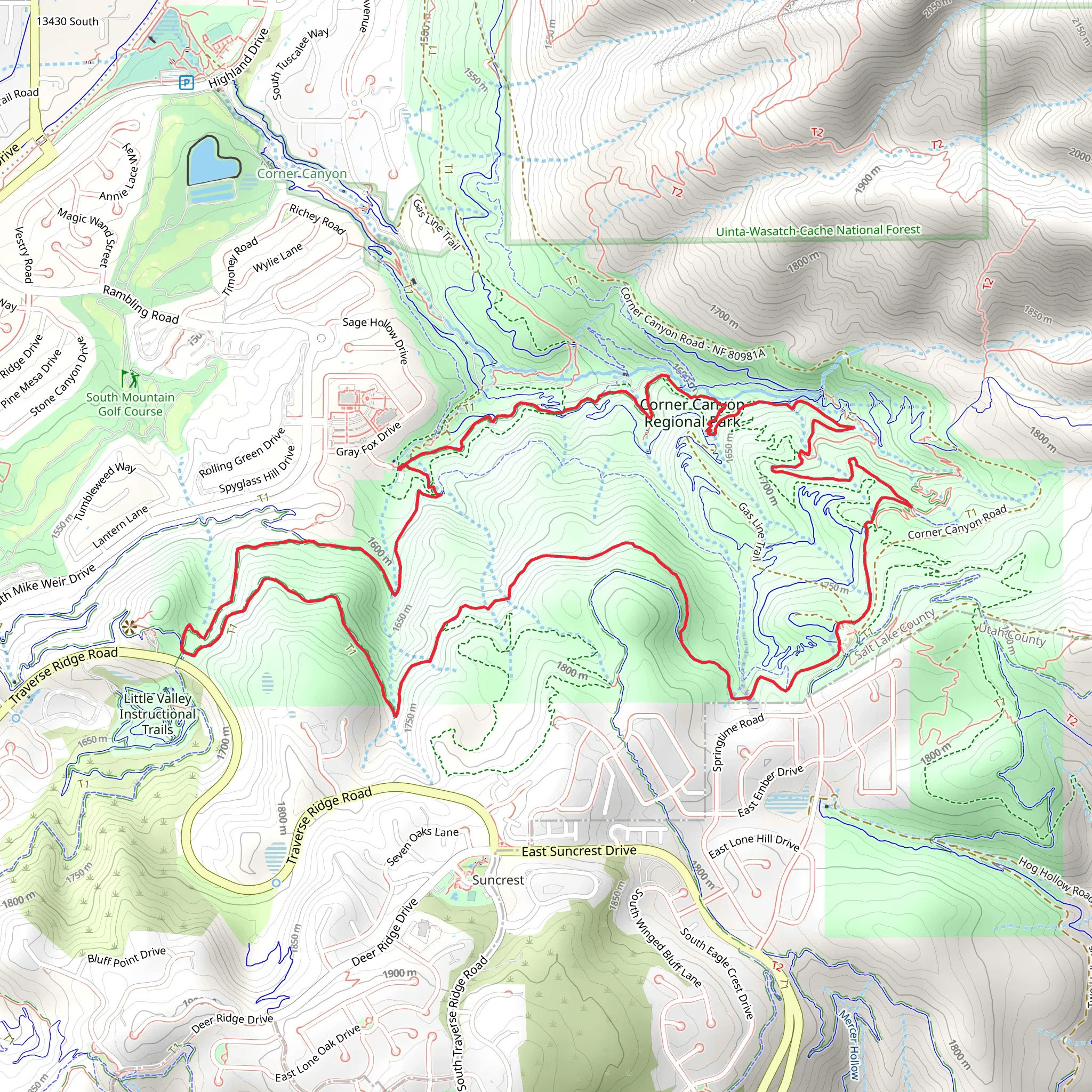 Coyote Hollow, Ann's Trail and Potato Hill Trail mobile static map