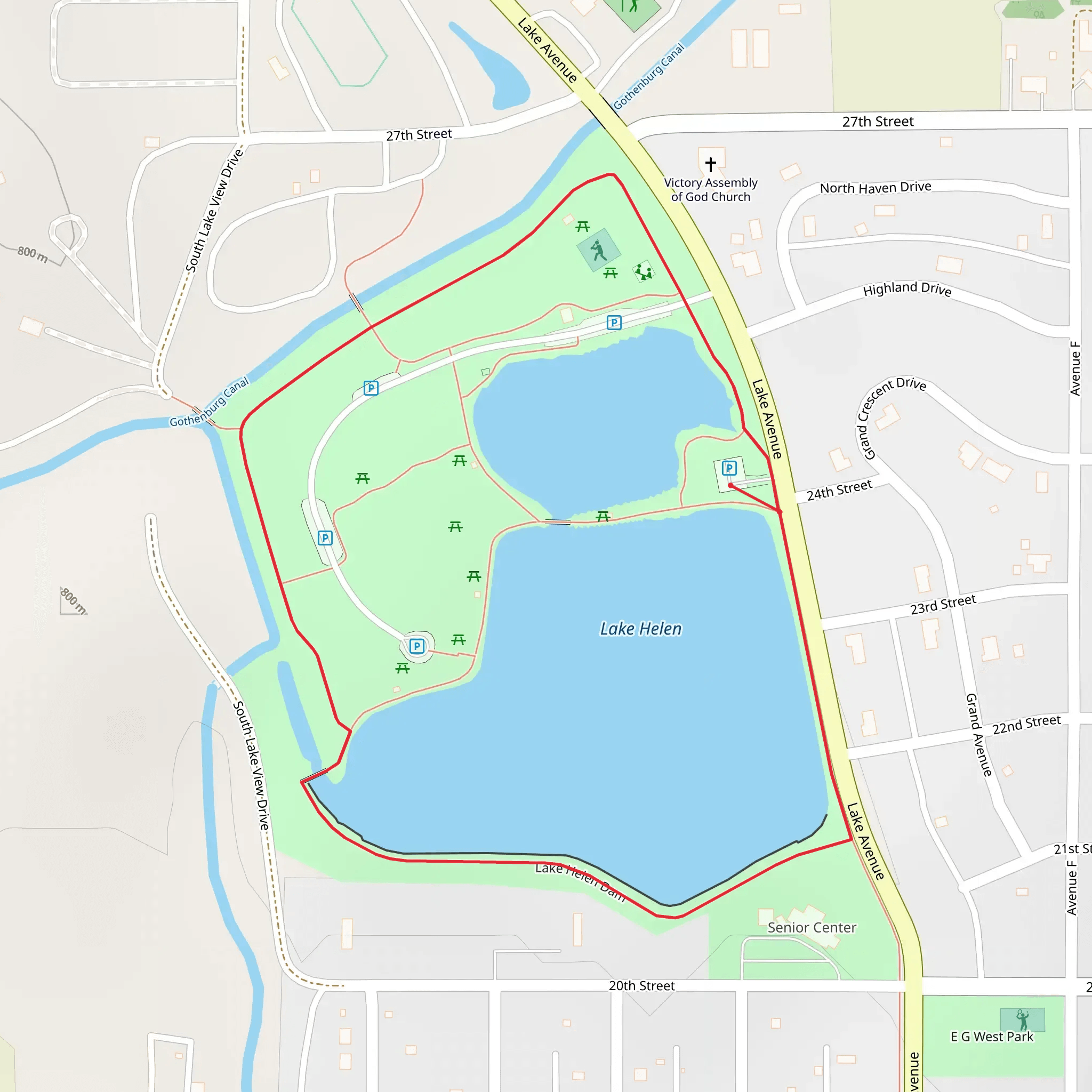 Lake Helen Loop mobile static map