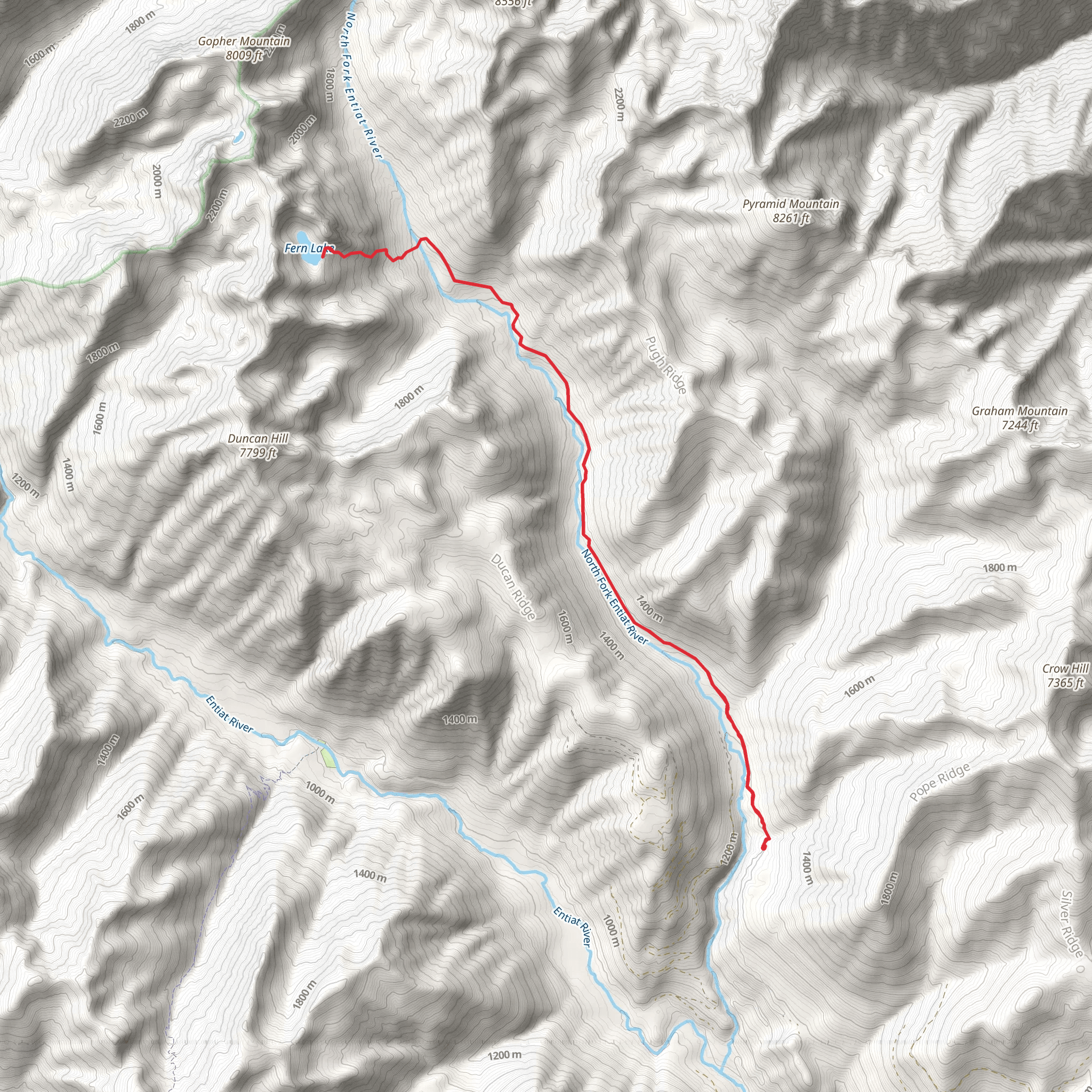Fern Lake Out and Back mobile static map