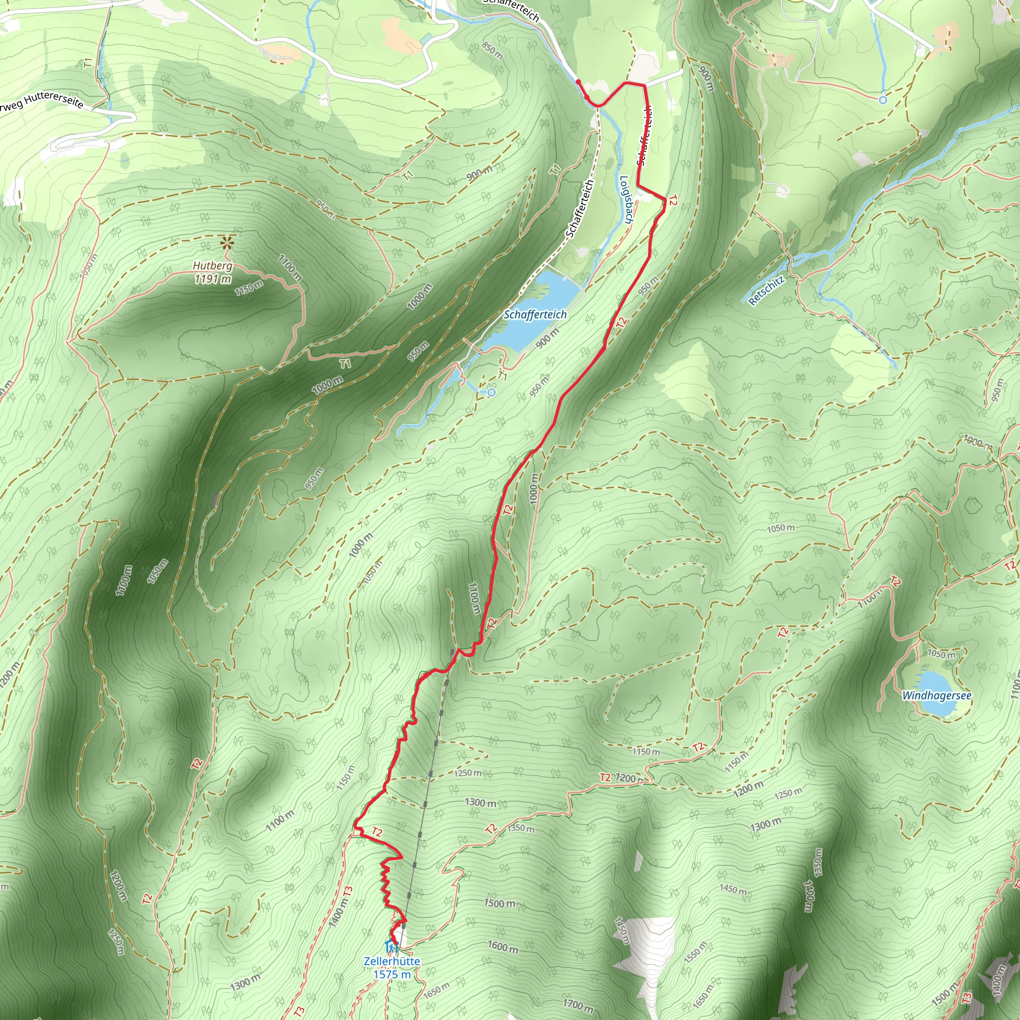 Zellerhütte from Schafferteich mobile static map