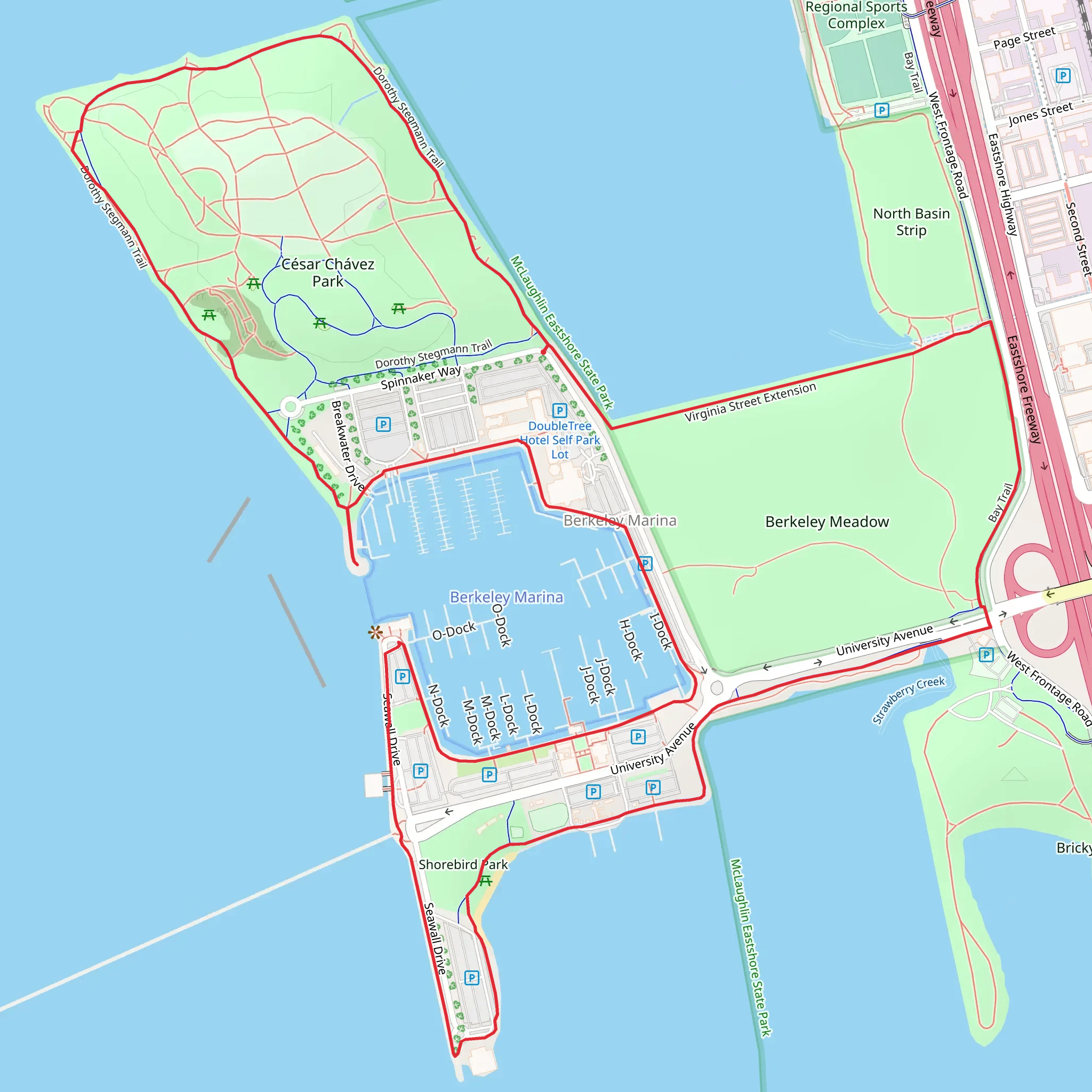 Dorothy Stegmann and Bay Loop Trail mobile static map