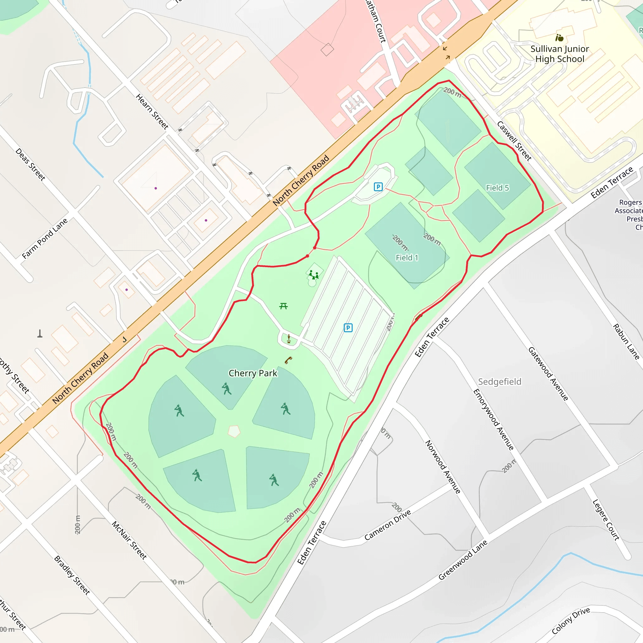 Field 1 and Field 5 Loop mobile static map