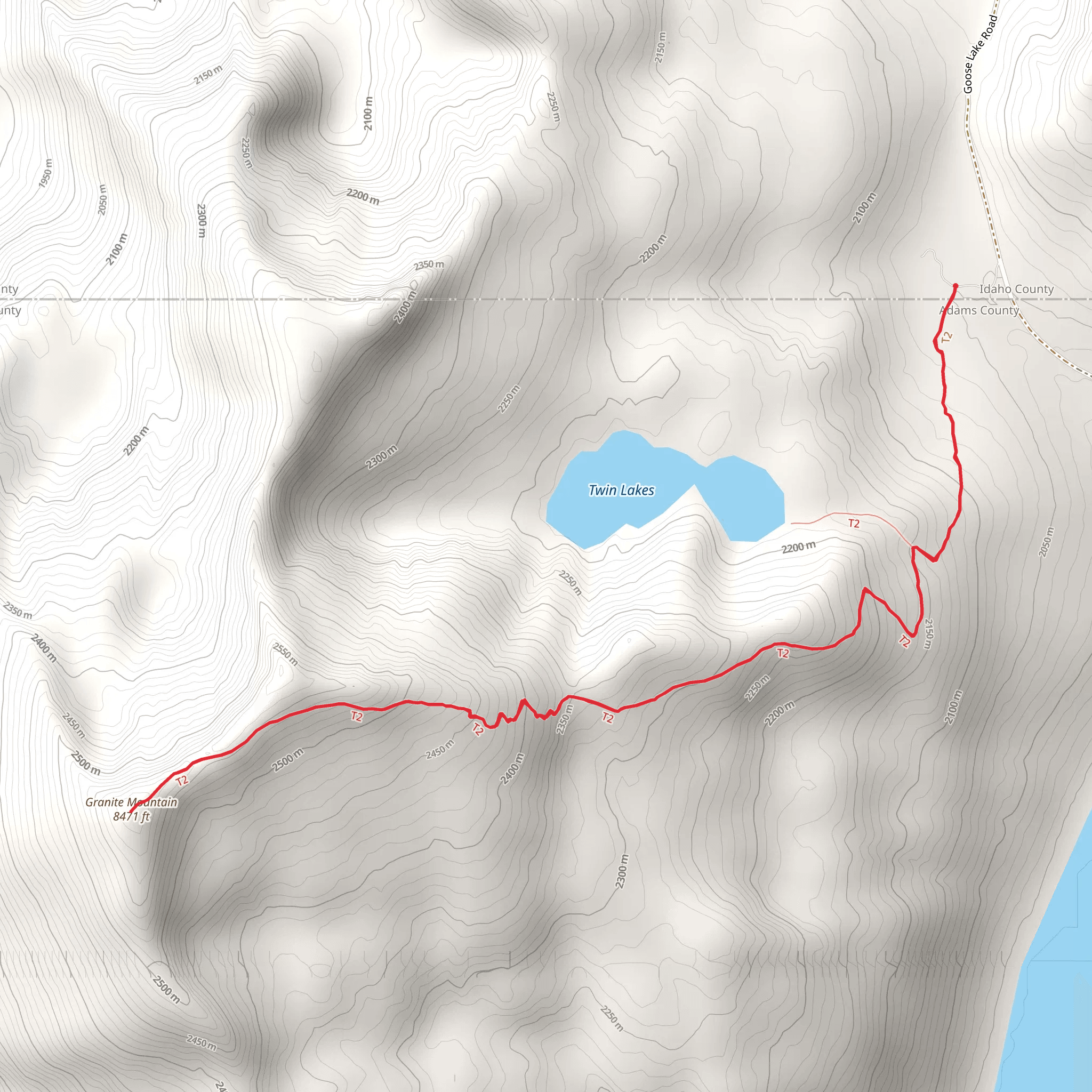 Granite Mountain Trail mobile static map