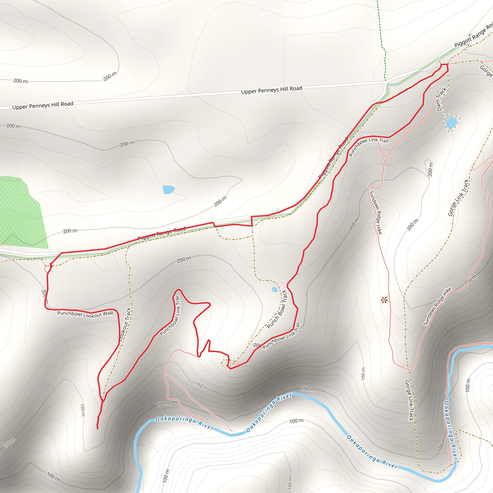 Punchbowl Link Trail mobile static map