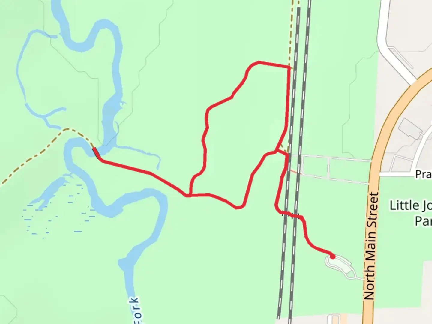 An image depicting the trail Clark Fork and Grant-Kohrs Ranch National Historic Site Loop and its surrounding area.