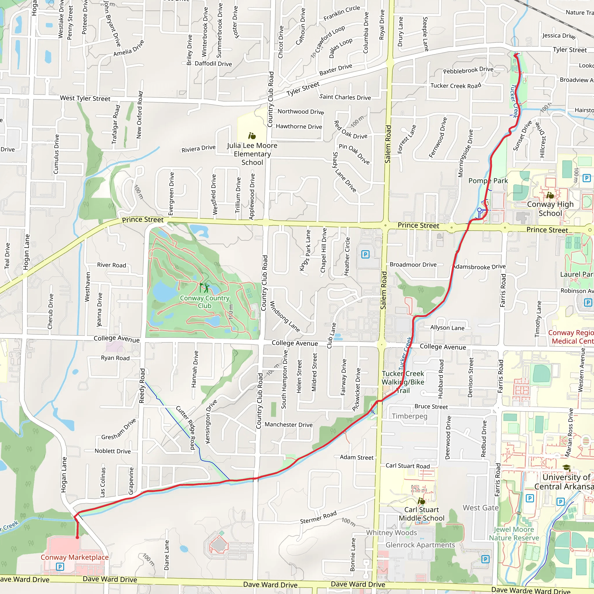 Tucker Creek Walking Trail mobile static map
