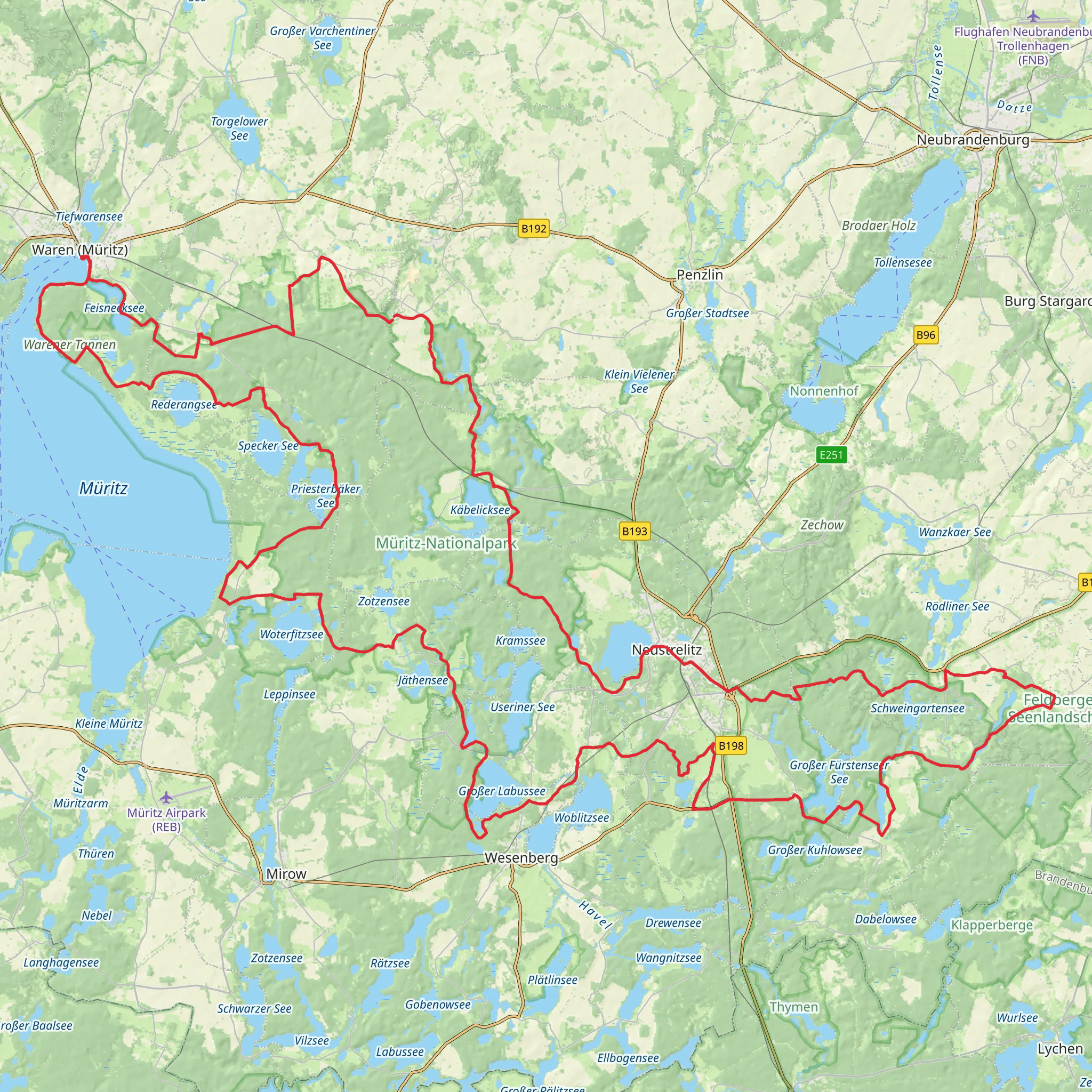 Müritz Nationalpark Weg mobile static map