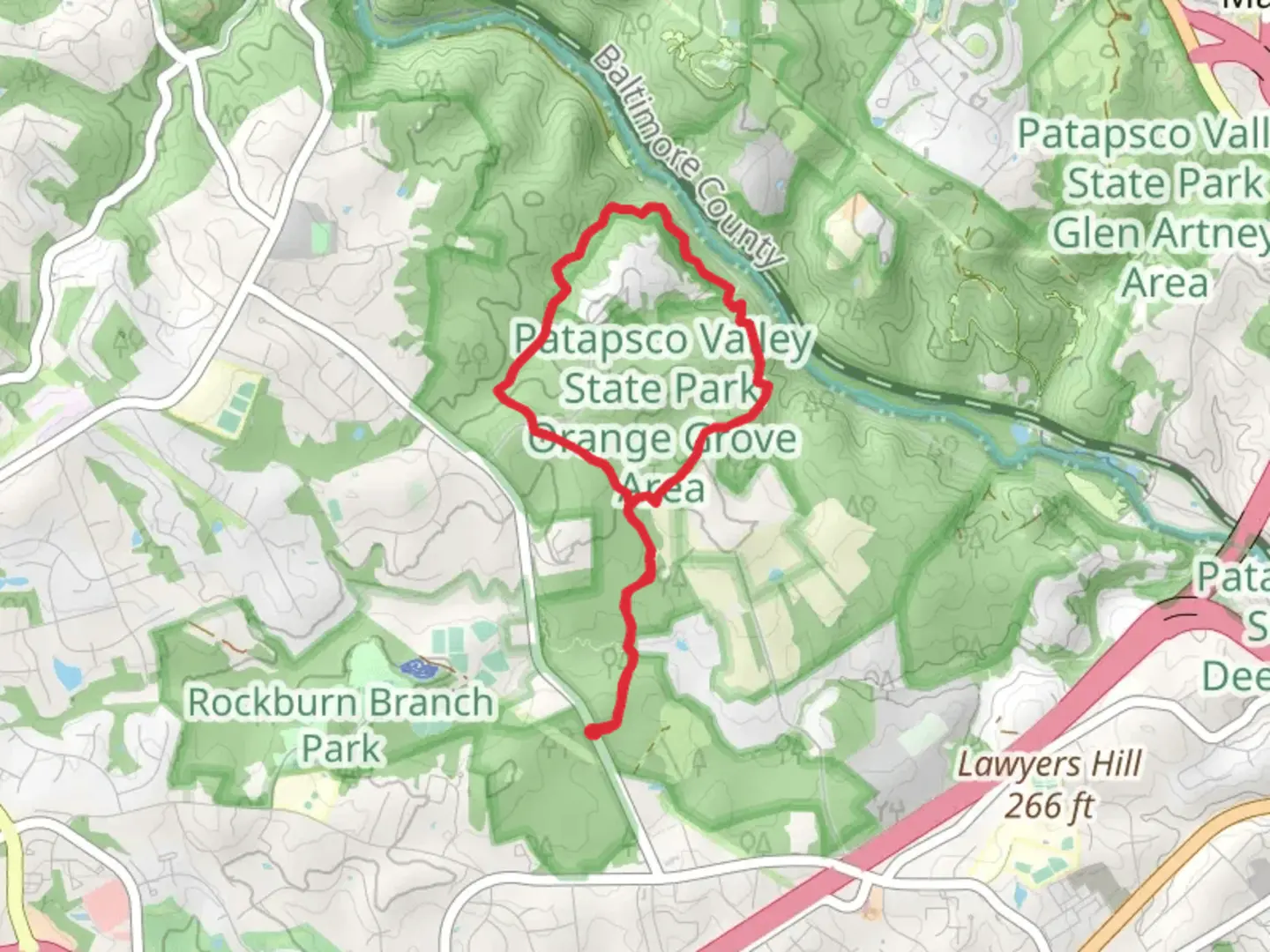 An image depicting the trail Morning Choice - Ridge - Cascade Falls Loop Trail and its surrounding area.