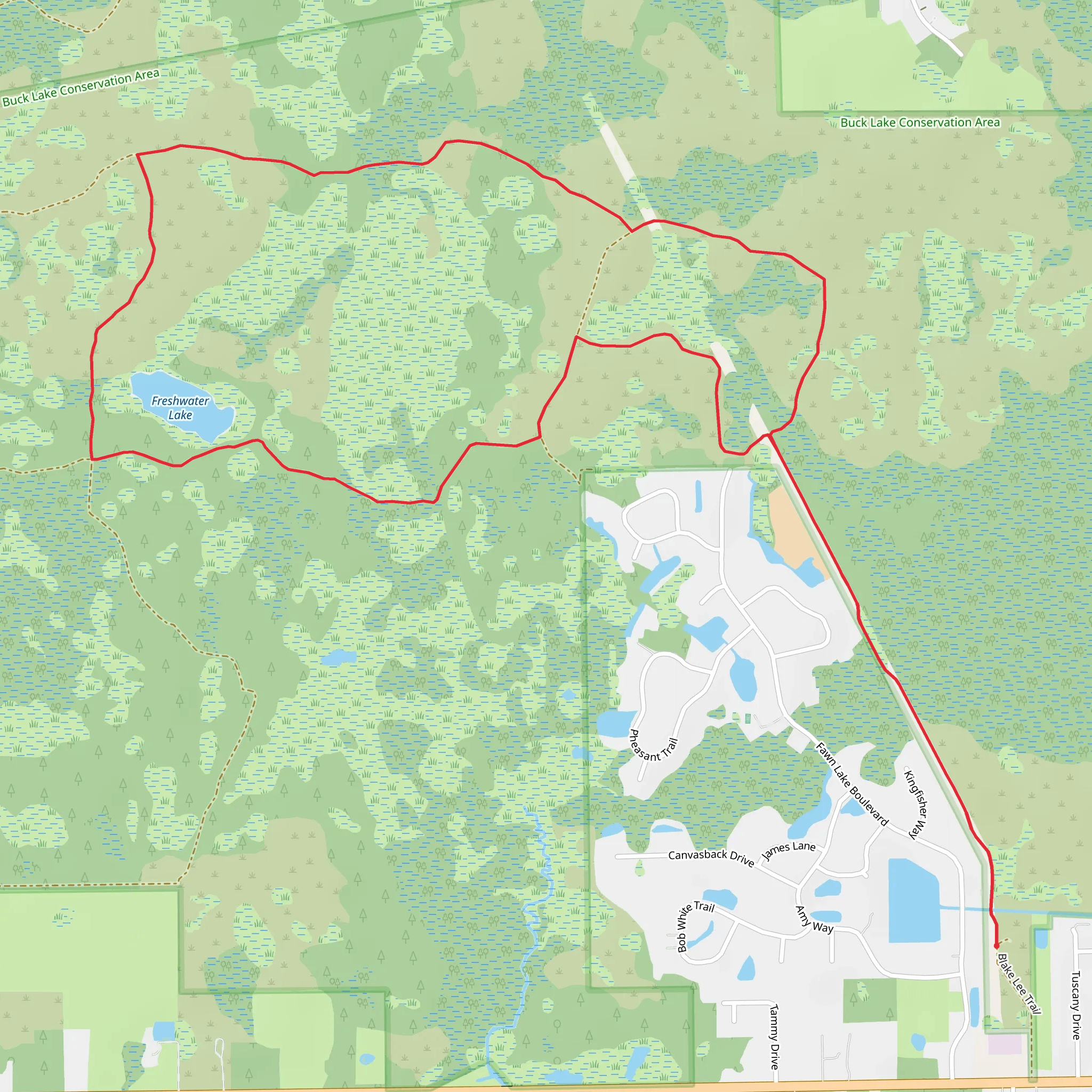 Freshwater Lake via Blake Lee Loop Trail mobile static map