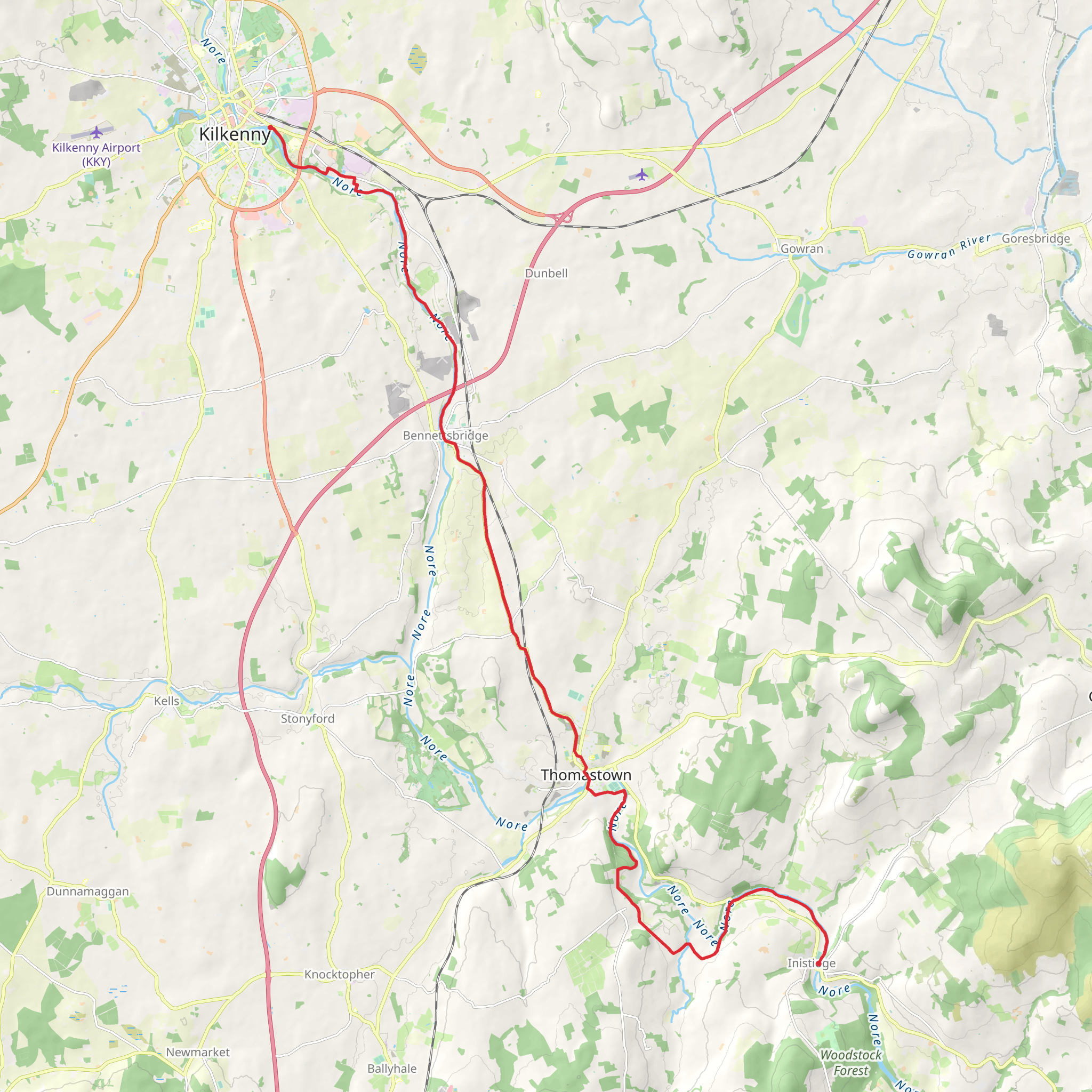 Nore Valley Way mobile static map