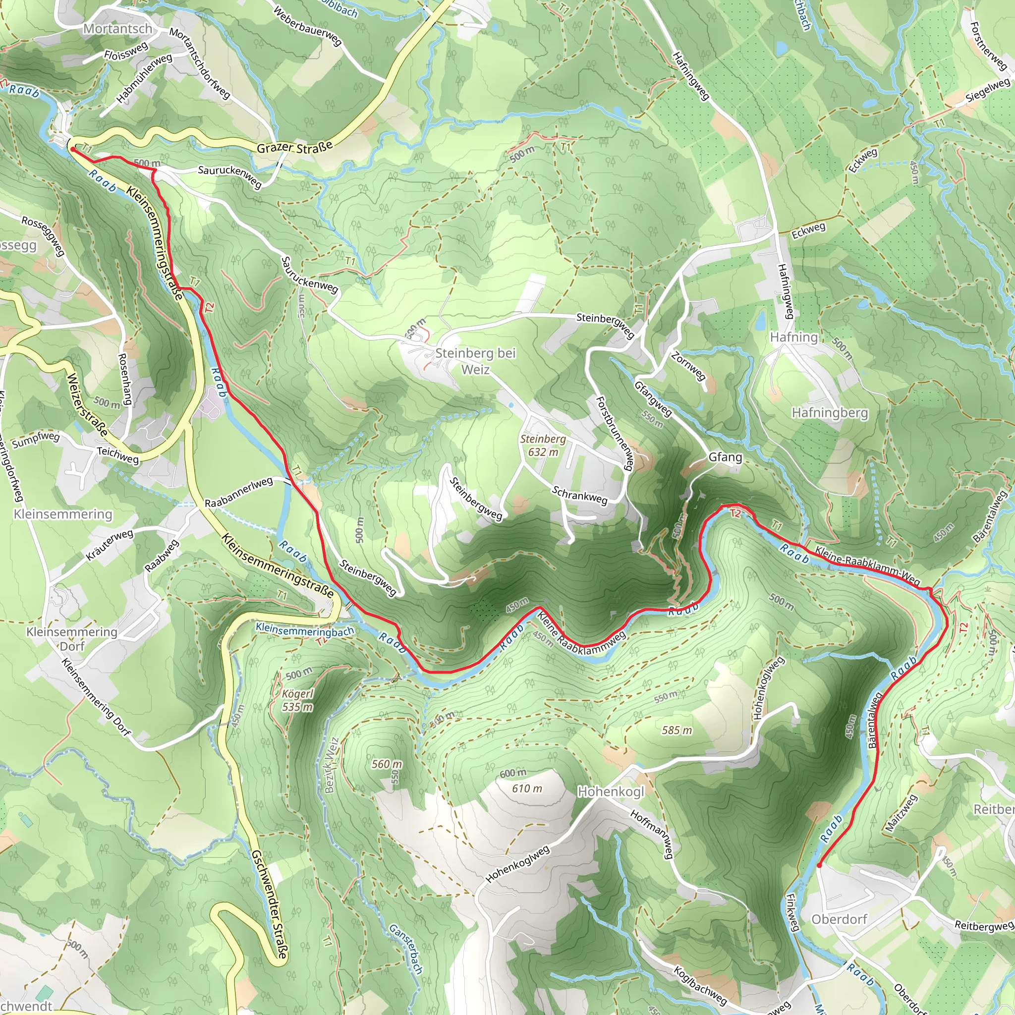 Mortantsch - Small Raabklamm Gorge Trail mobile static map