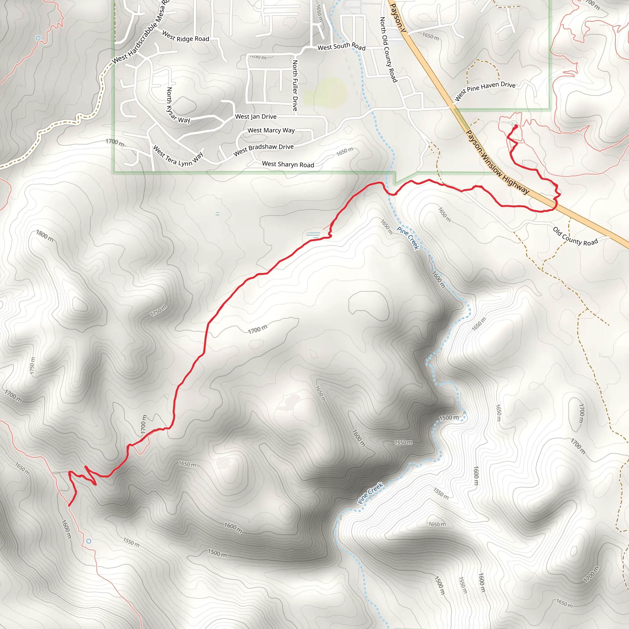 Oak Spring Trail mobile static map
