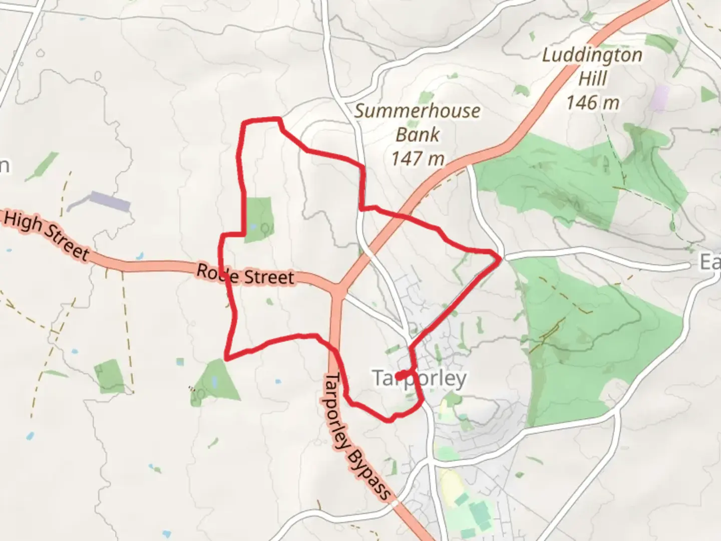 An image depicting the trail Tarporley Loop Walk and its surrounding area.