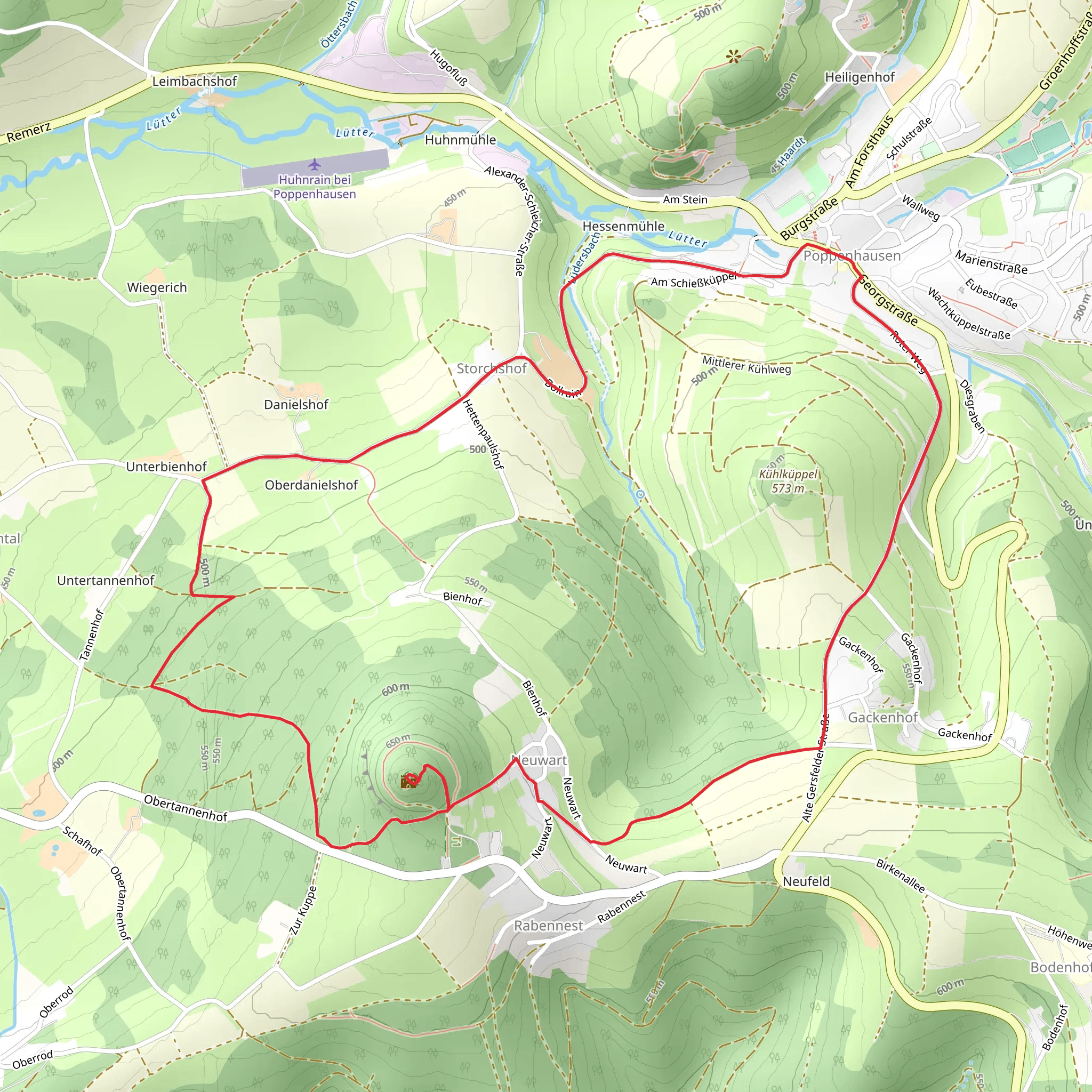 Ruine Ebersberg Loop via Rhon Rundweg 1 Ebersburg mobile static map