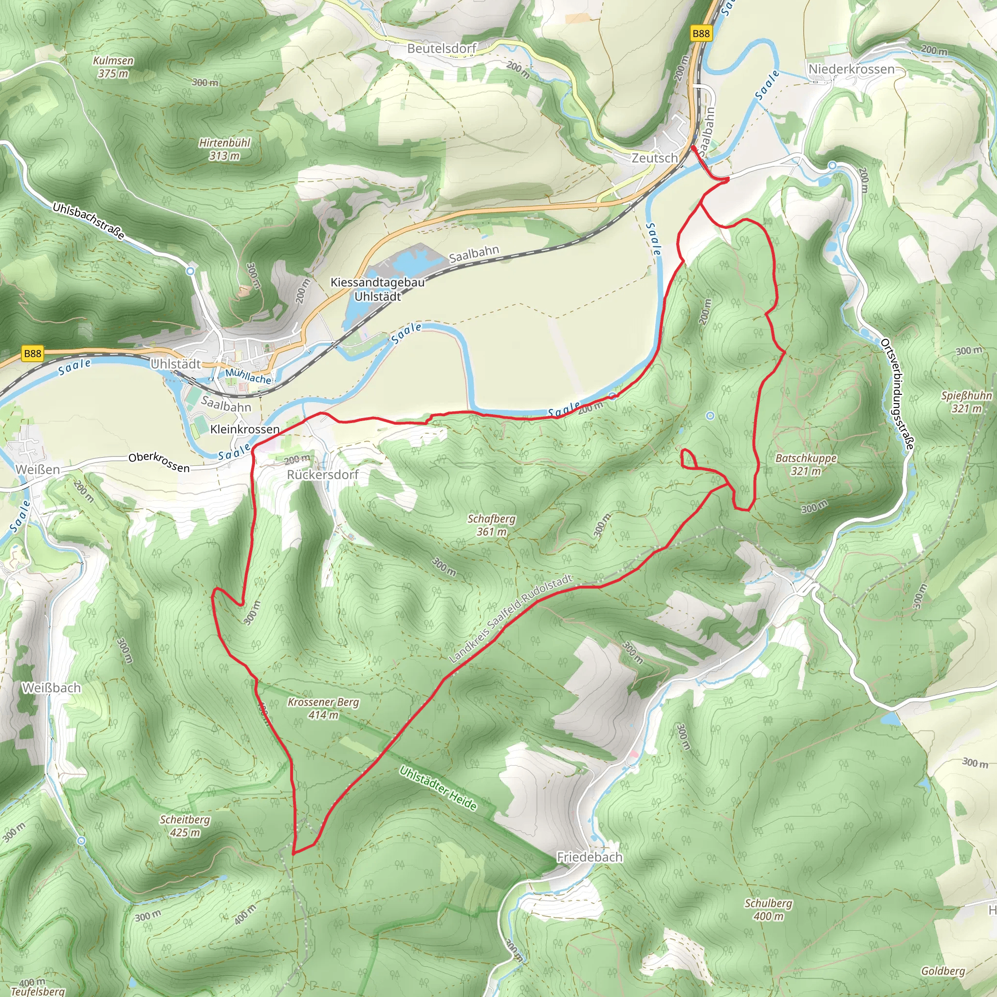 Zeutsch and Topersdorf Loop mobile static map