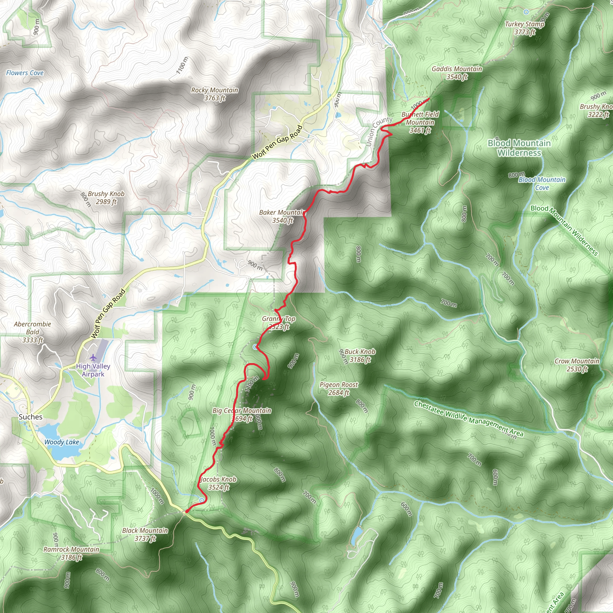 Jarrard Gap Campsite via Appalachian Trail mobile static map