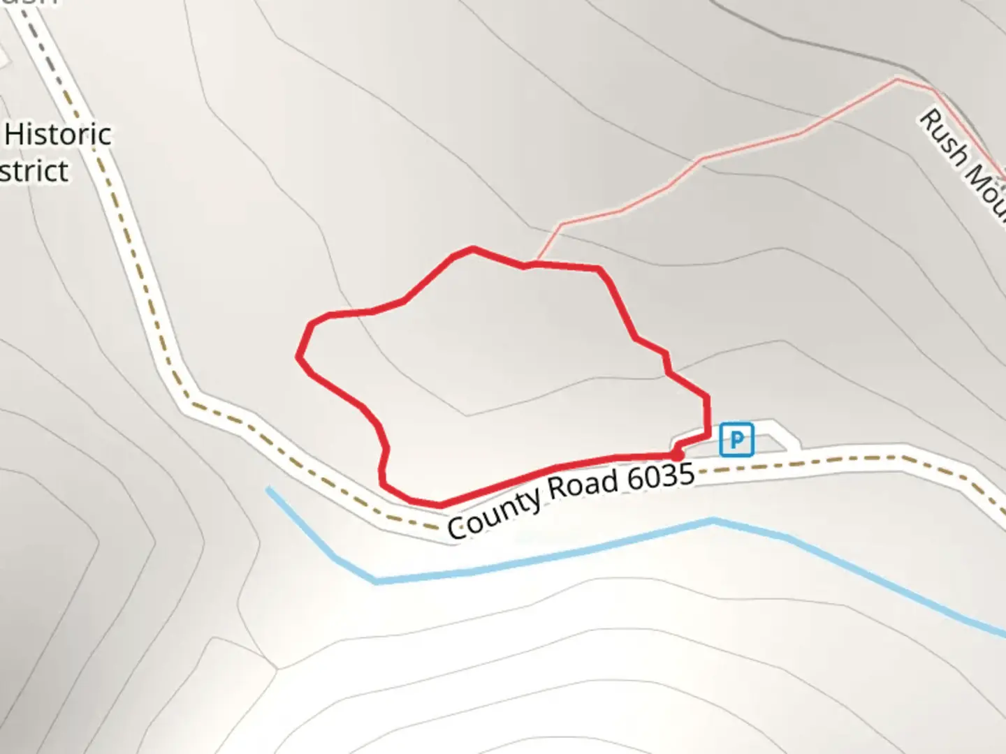 An image depicting the trail County Road 6035 Loop and its surrounding area.