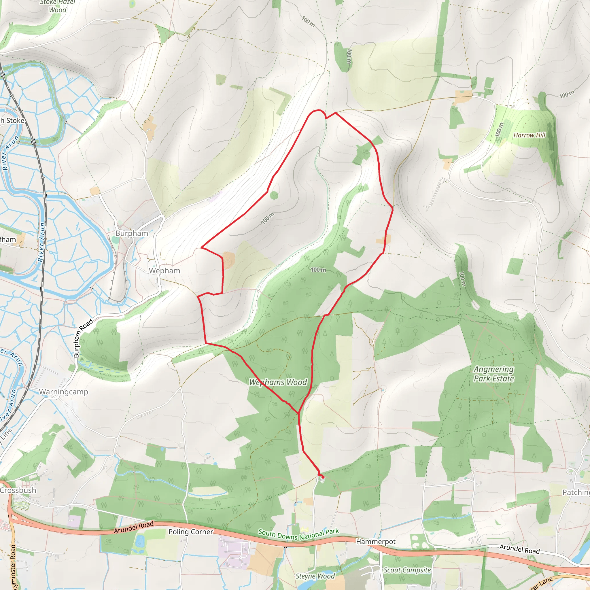 Wephams Wood Loop mobile static map