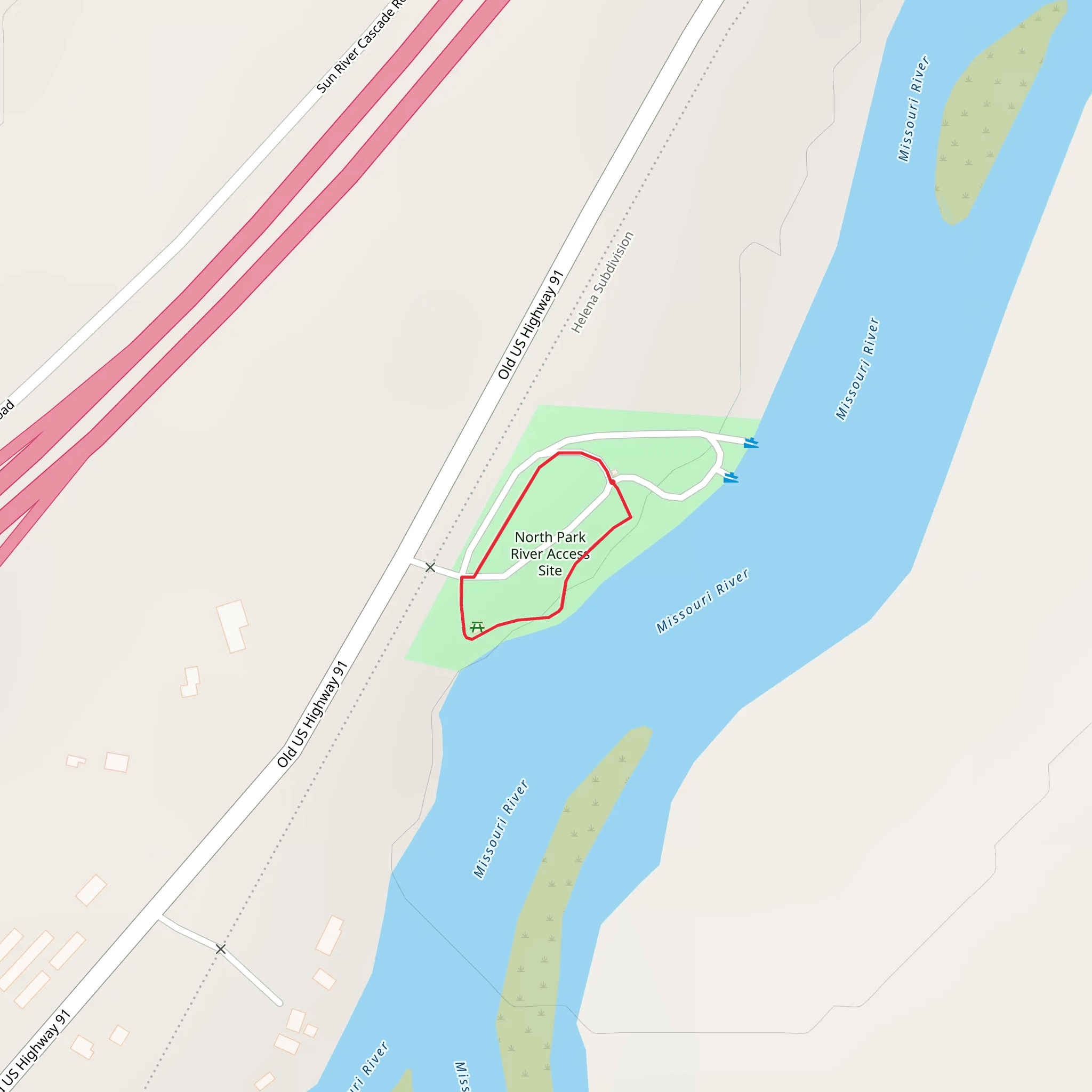 North Park River Access Site Loop mobile static map