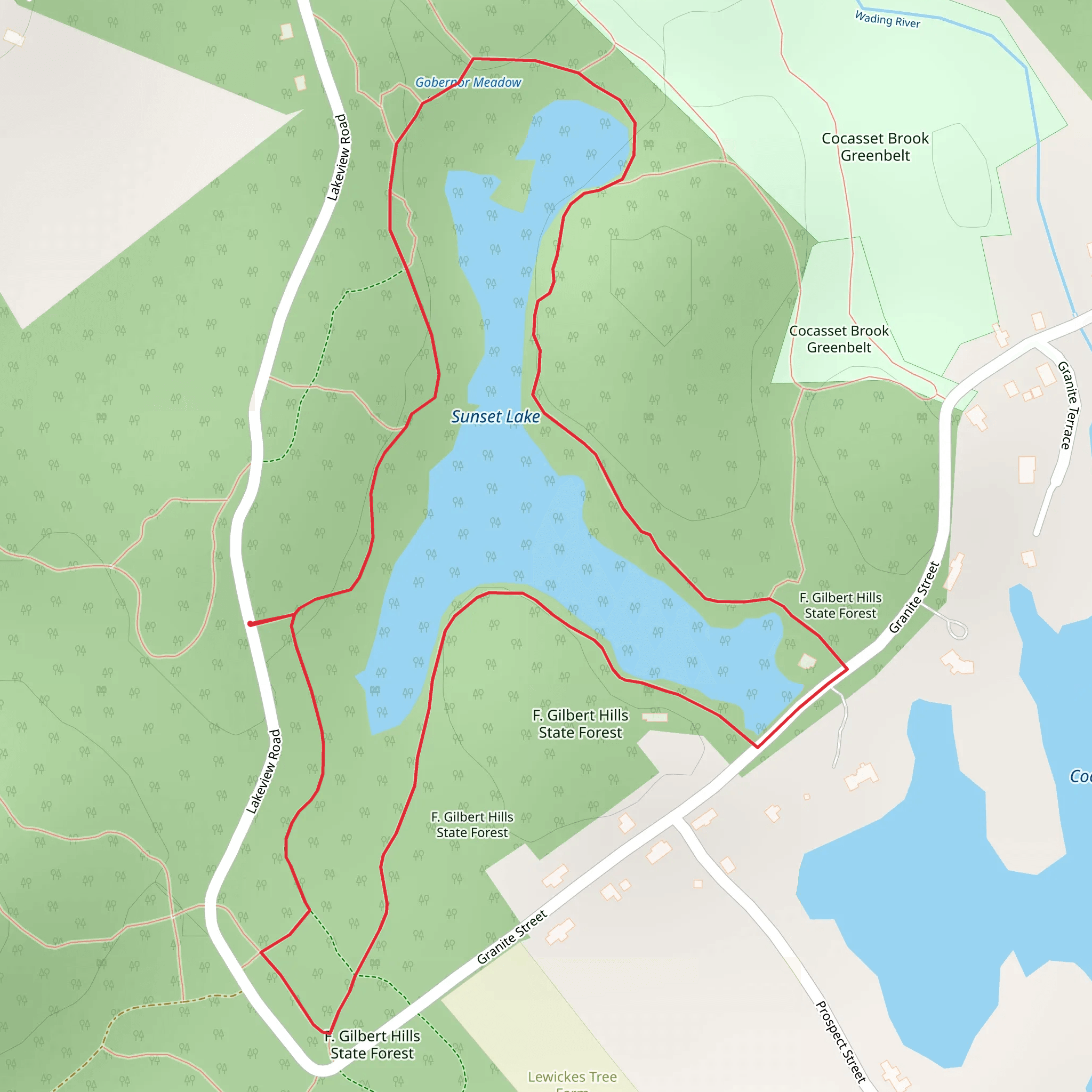 Sunset Lake Loop - F Gilbert Hills State Forest mobile static map