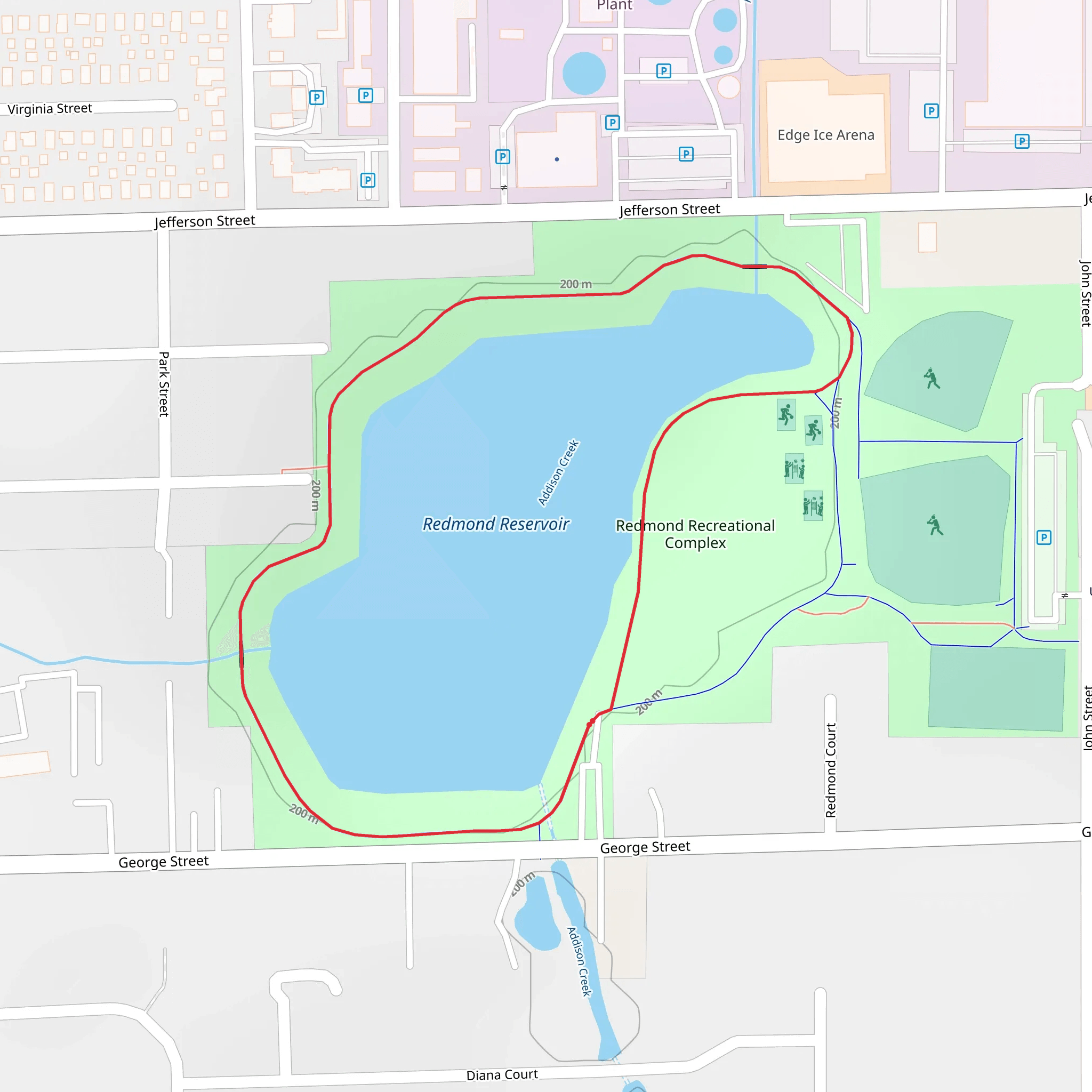 Redmond recreational Complex Loop mobile static map
