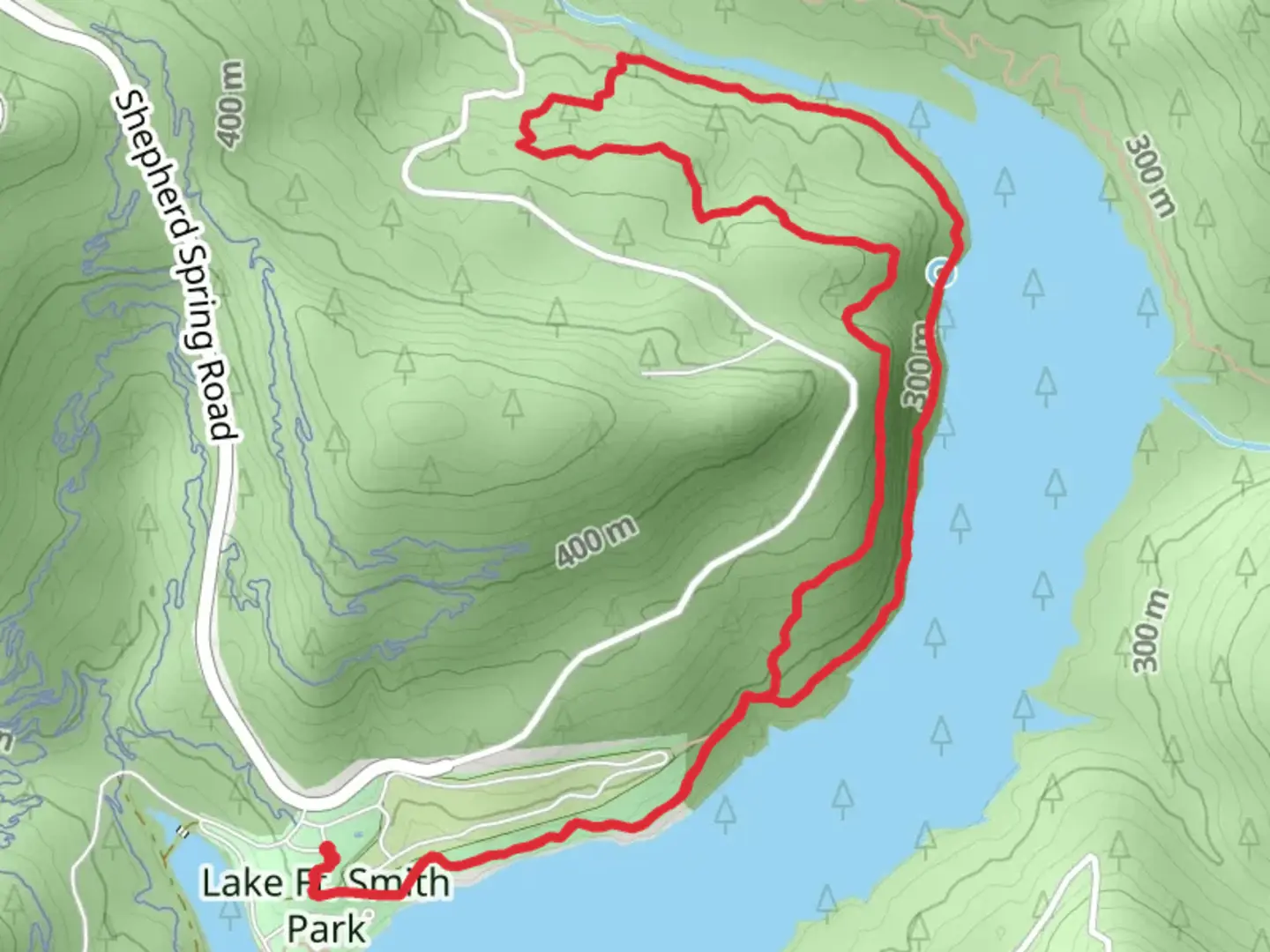 An image depicting the trail Shepherd Spring and Ozark Highlands Trail Loop and its surrounding area.