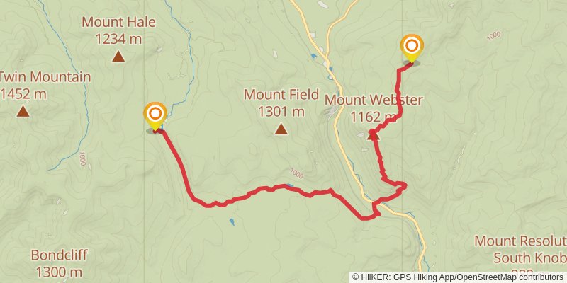 Appalachian Trail - New Hampshire stage 9 Map