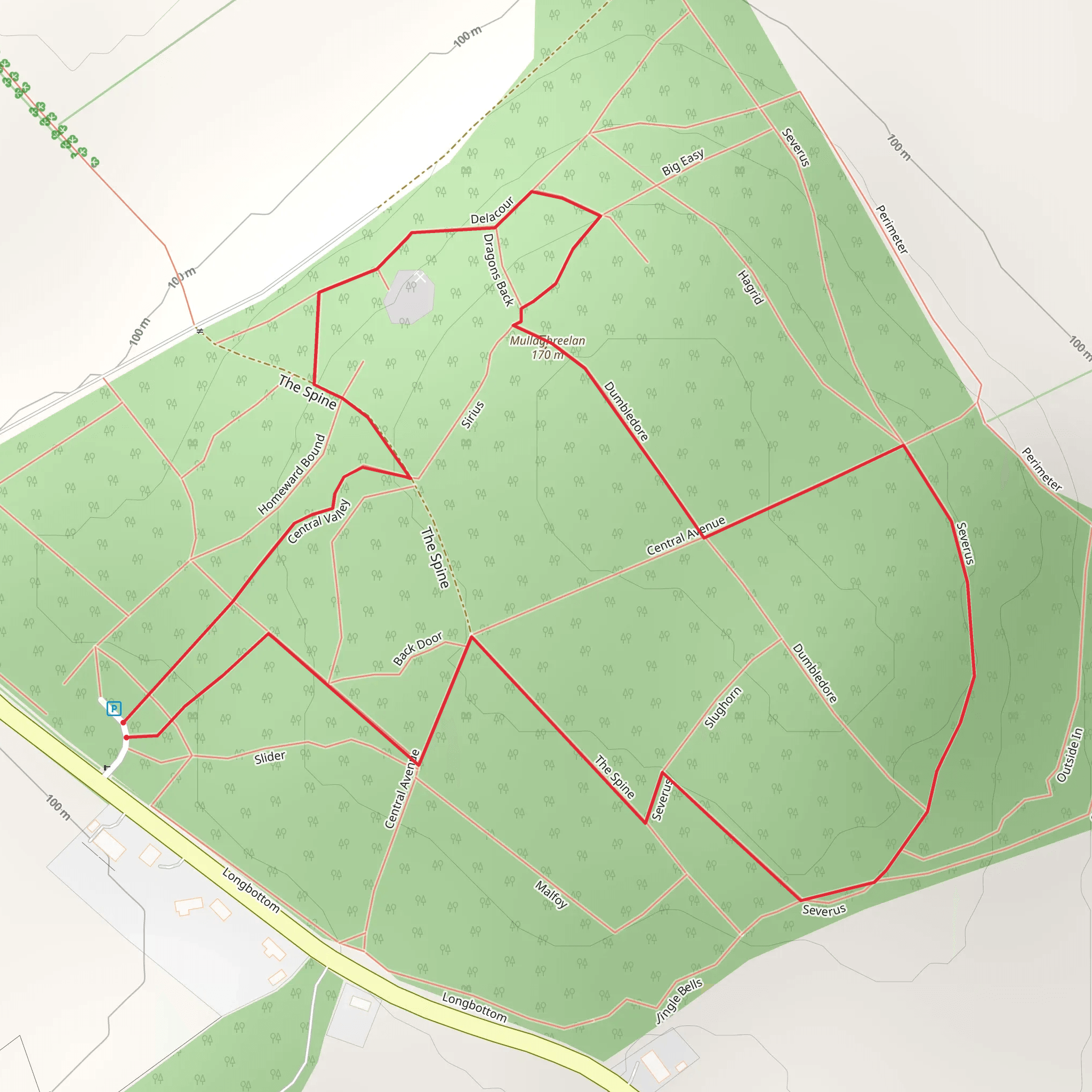 Mullaghreelan Wood - Rath Walk mobile static map