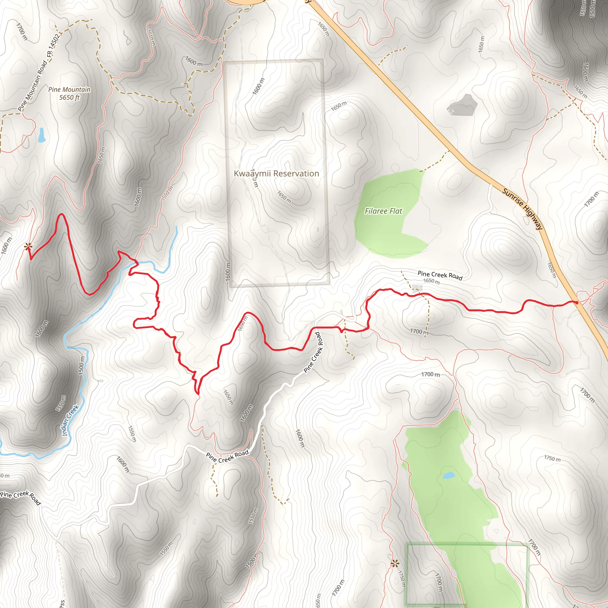 Champagne Pass via Noble Canyon Trail mobile static map