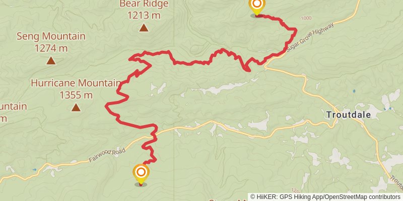 Appalachian Trail stage 55 Map