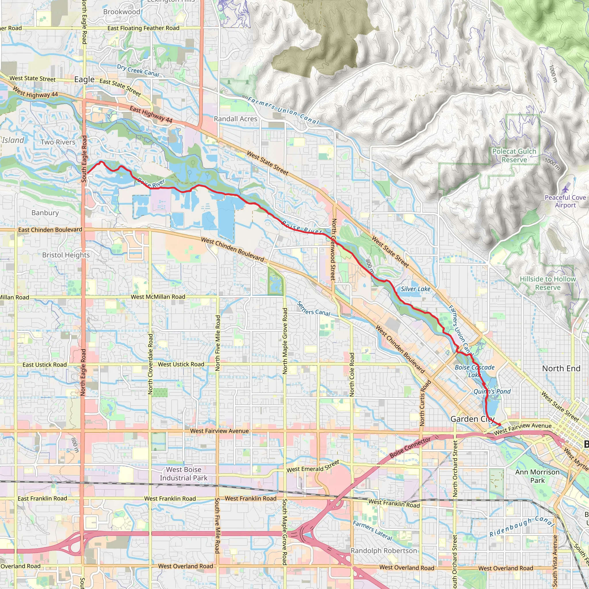 Boise River Greenbelt mobile static map
