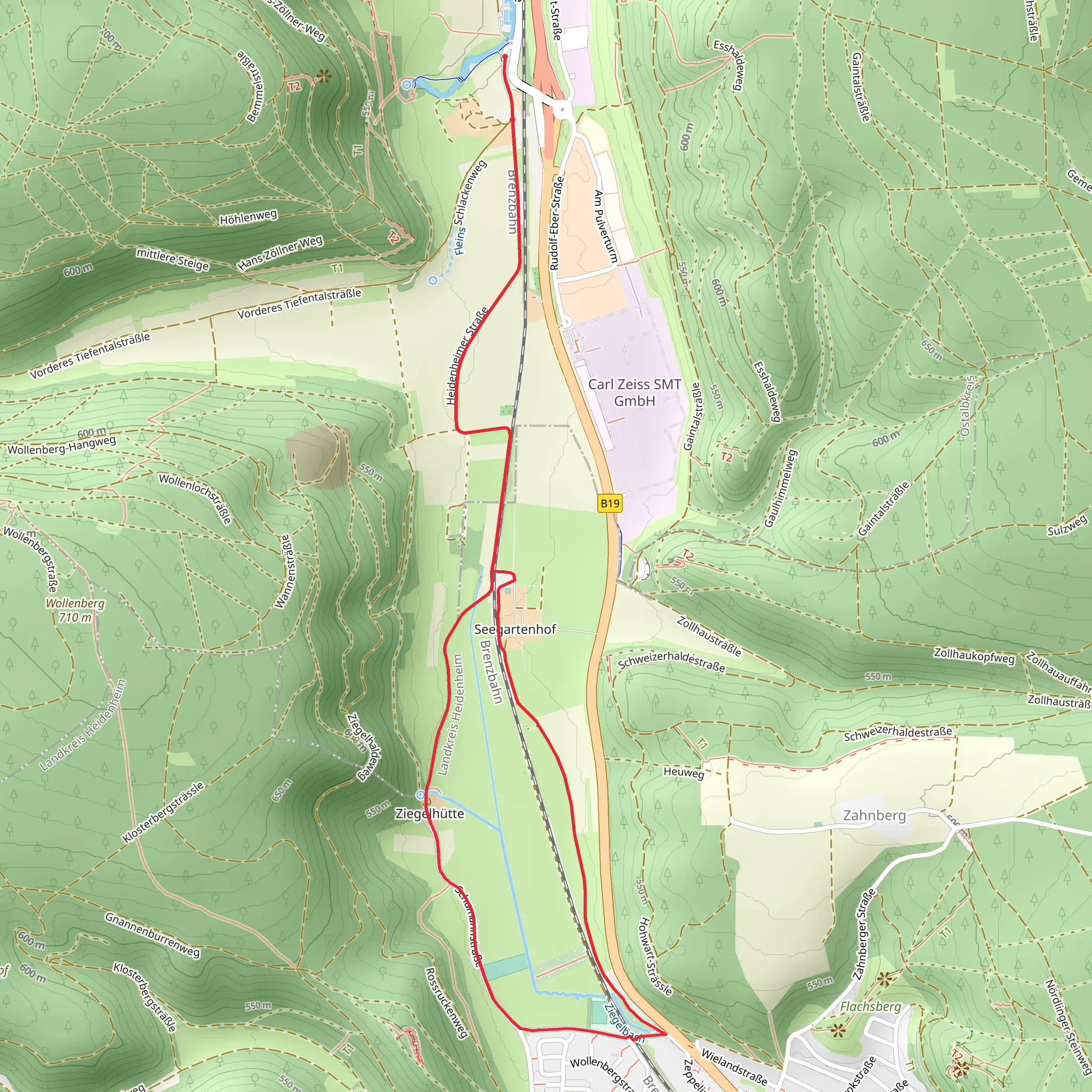 Seewiesen Loop via Heidenheimer Straße mobile static map