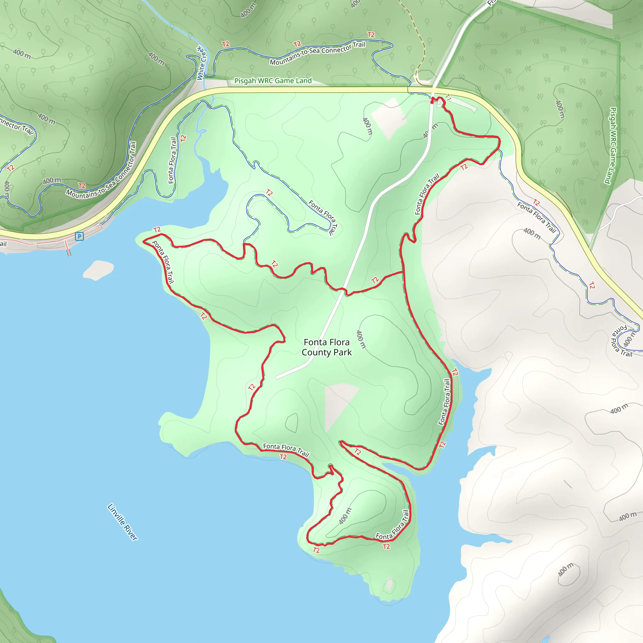 Fonta Flora County Park Loop mobile static map