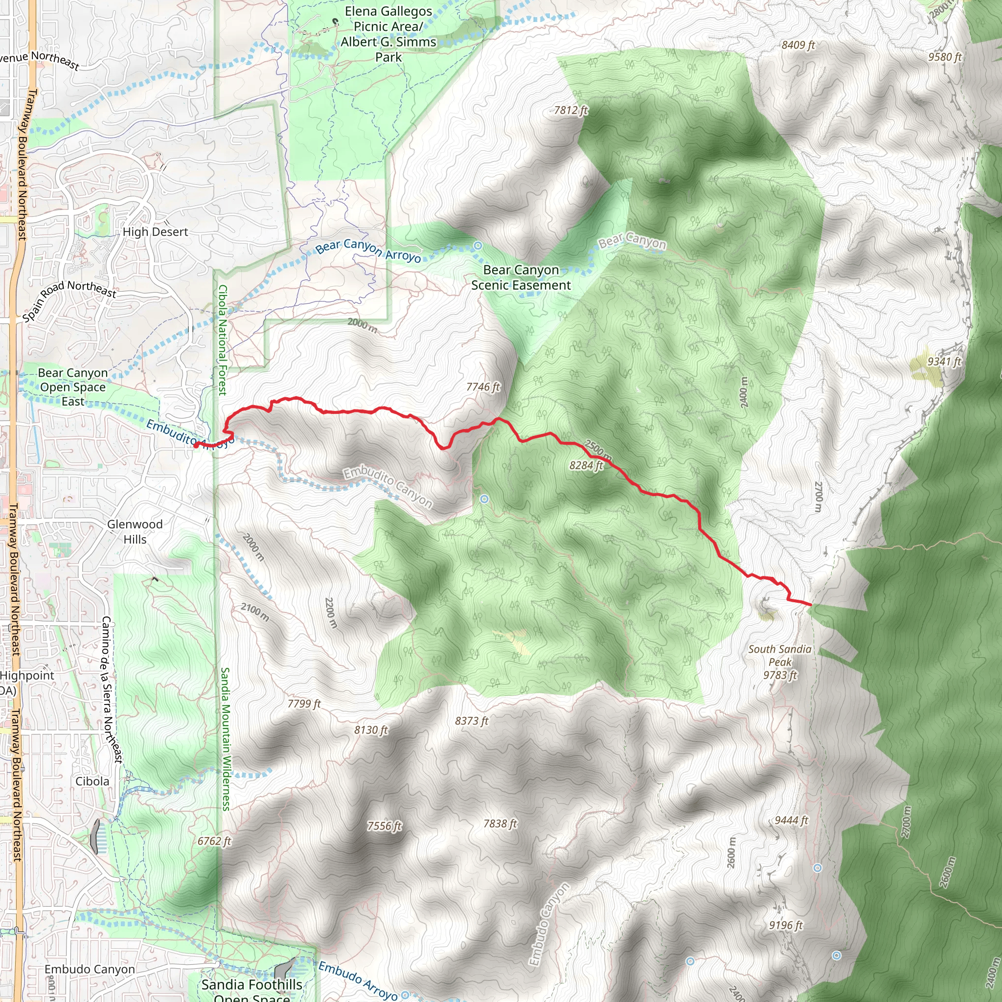 Oso Ridge Trail mobile static map
