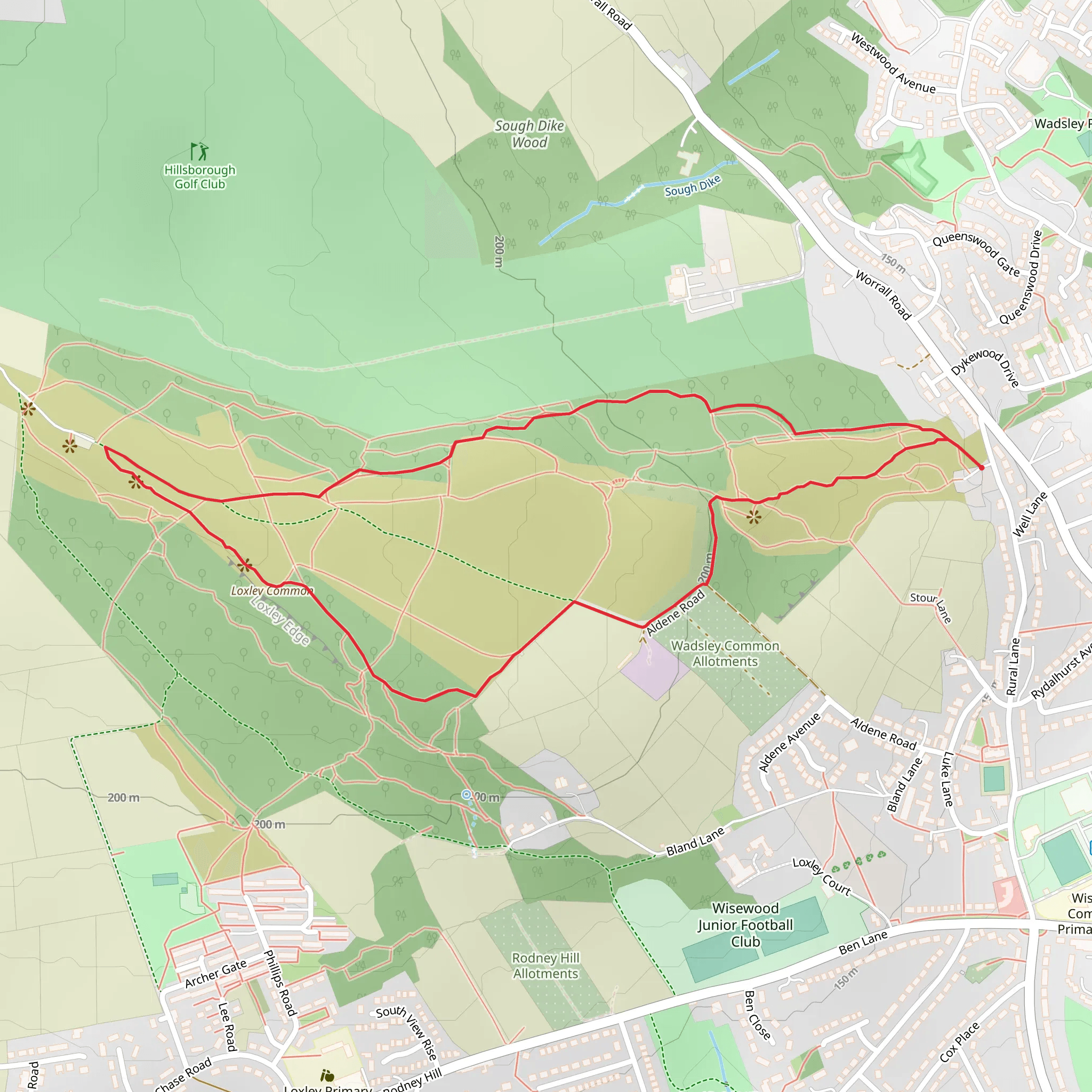 Wadsley Common Loop mobile static map