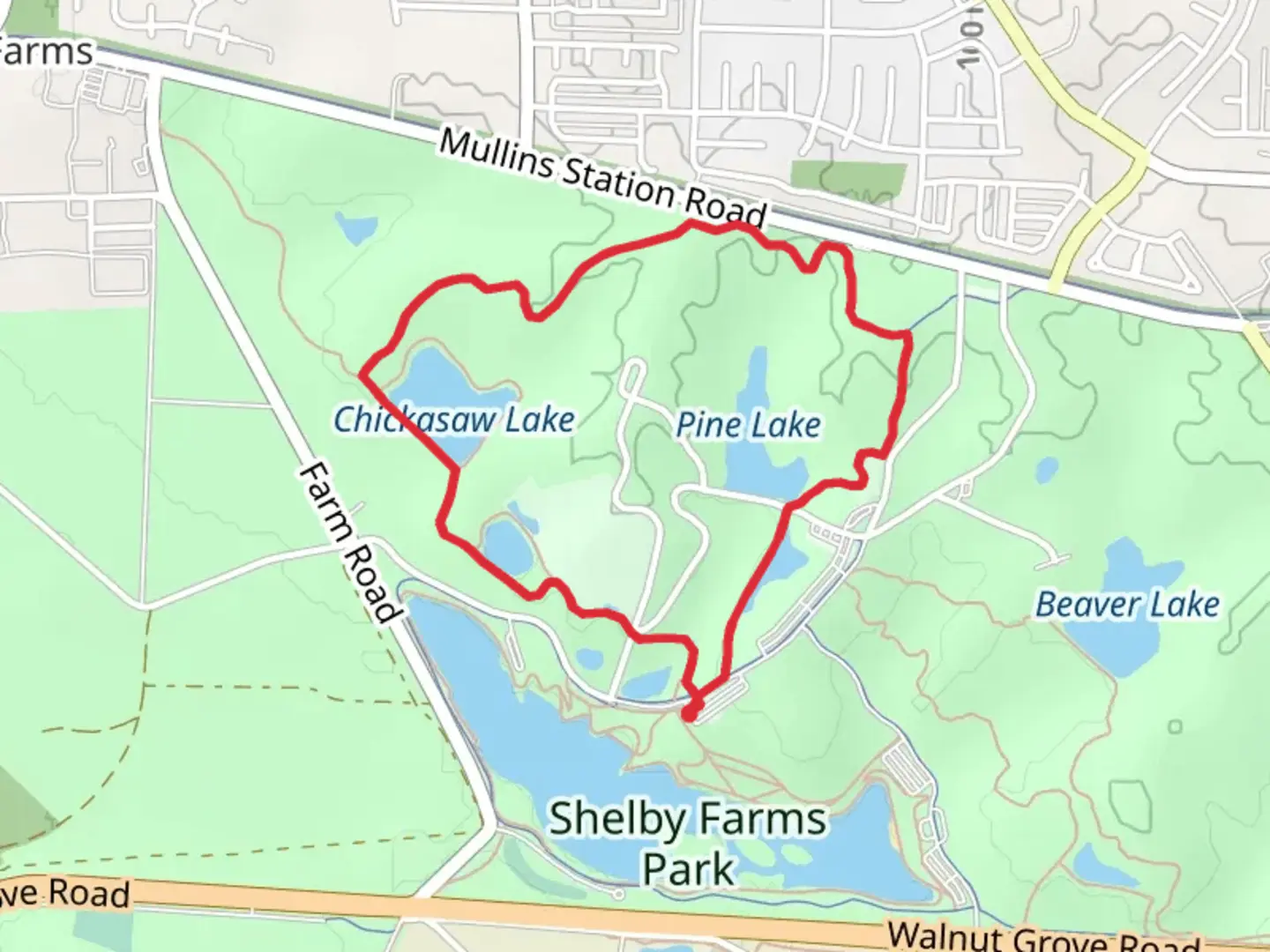 An image depicting the trail Chickasaw Loop Trail and its surrounding area.