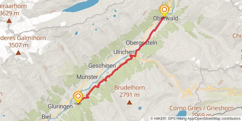 Camino Müstair-Geneva via Martigny stage 20 Map