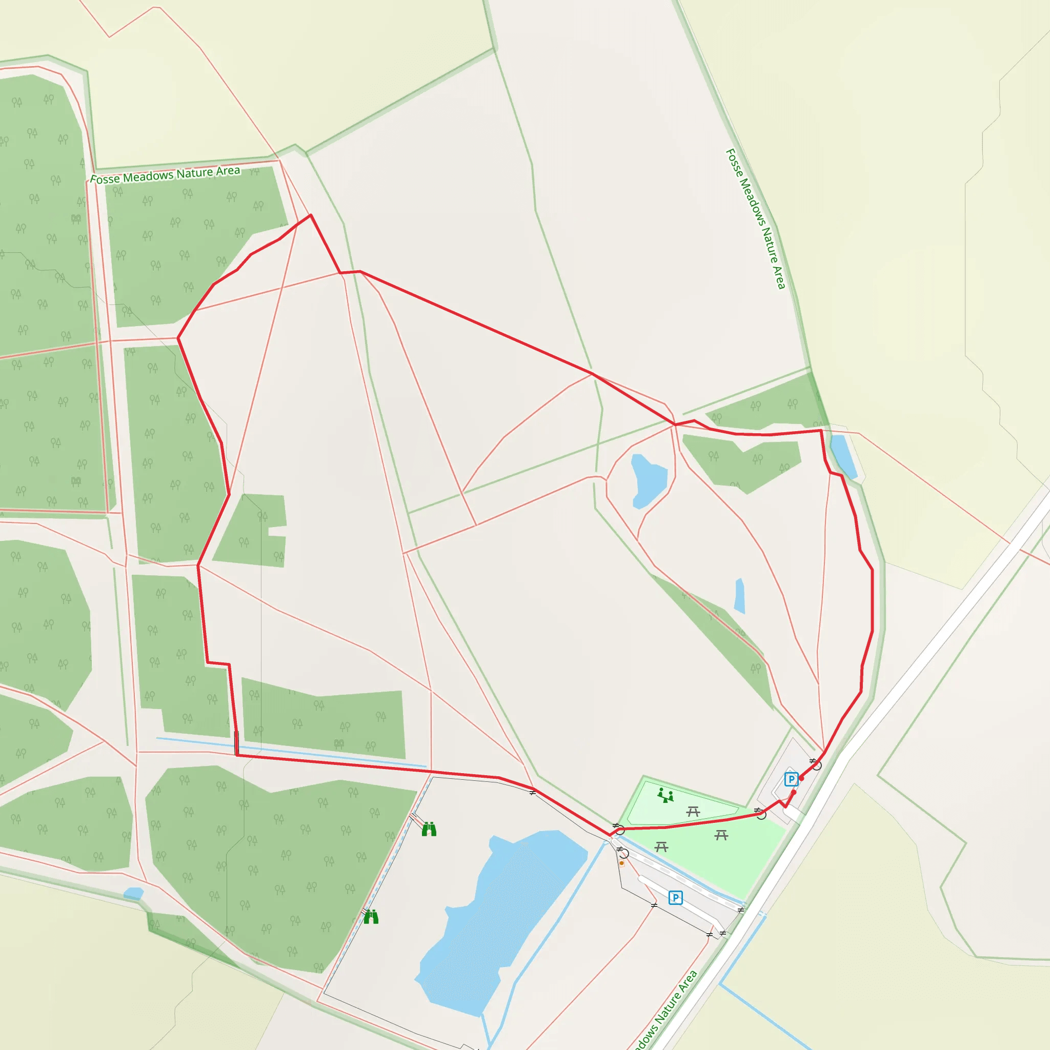 Fosse Meadows Country Park Loop mobile static map