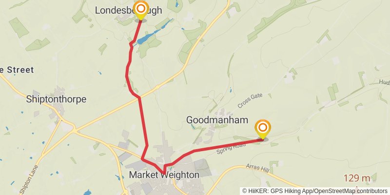 Yorkshire Wolds Way alt 1 Map