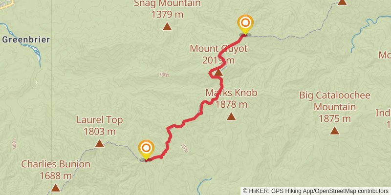 Southeastern Serpentine Trail stage 27 Map