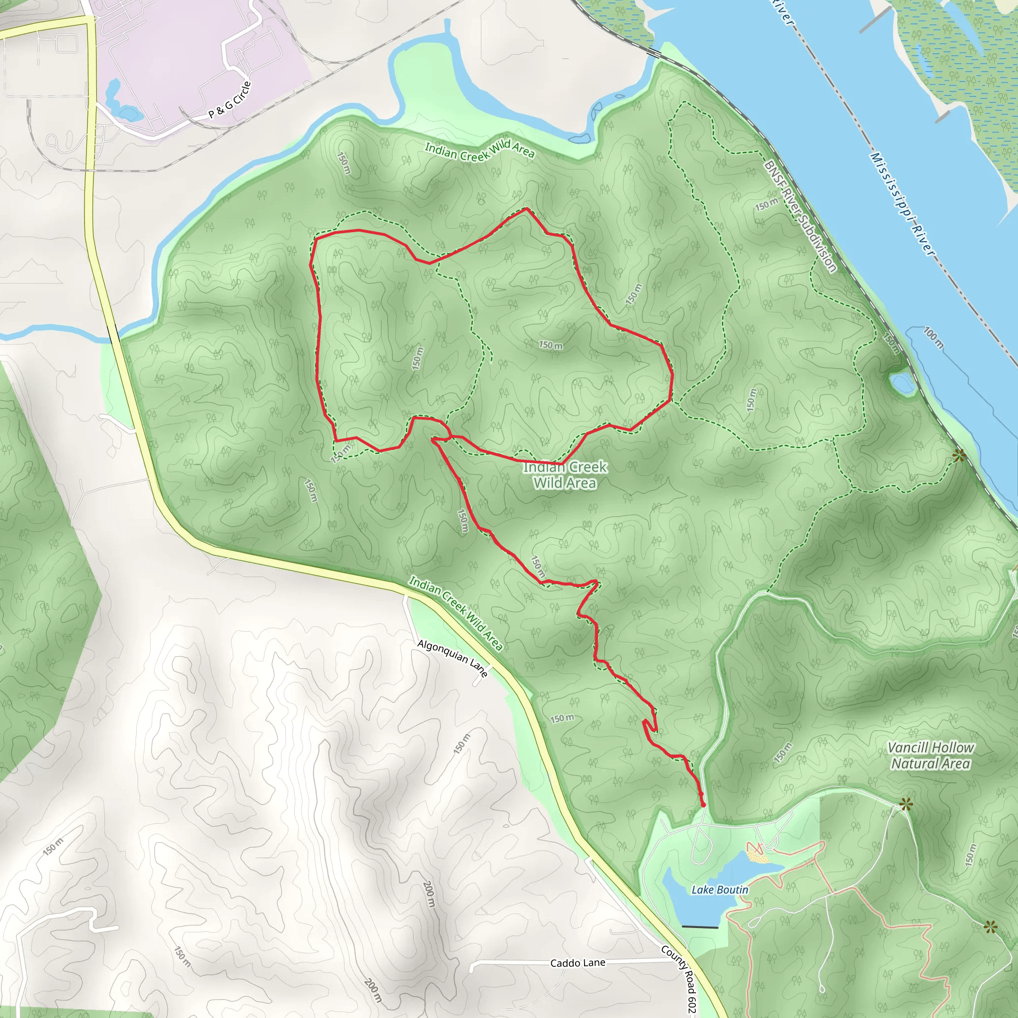 Indian Creek Wild Area - Peewah Loop Trail mobile static map