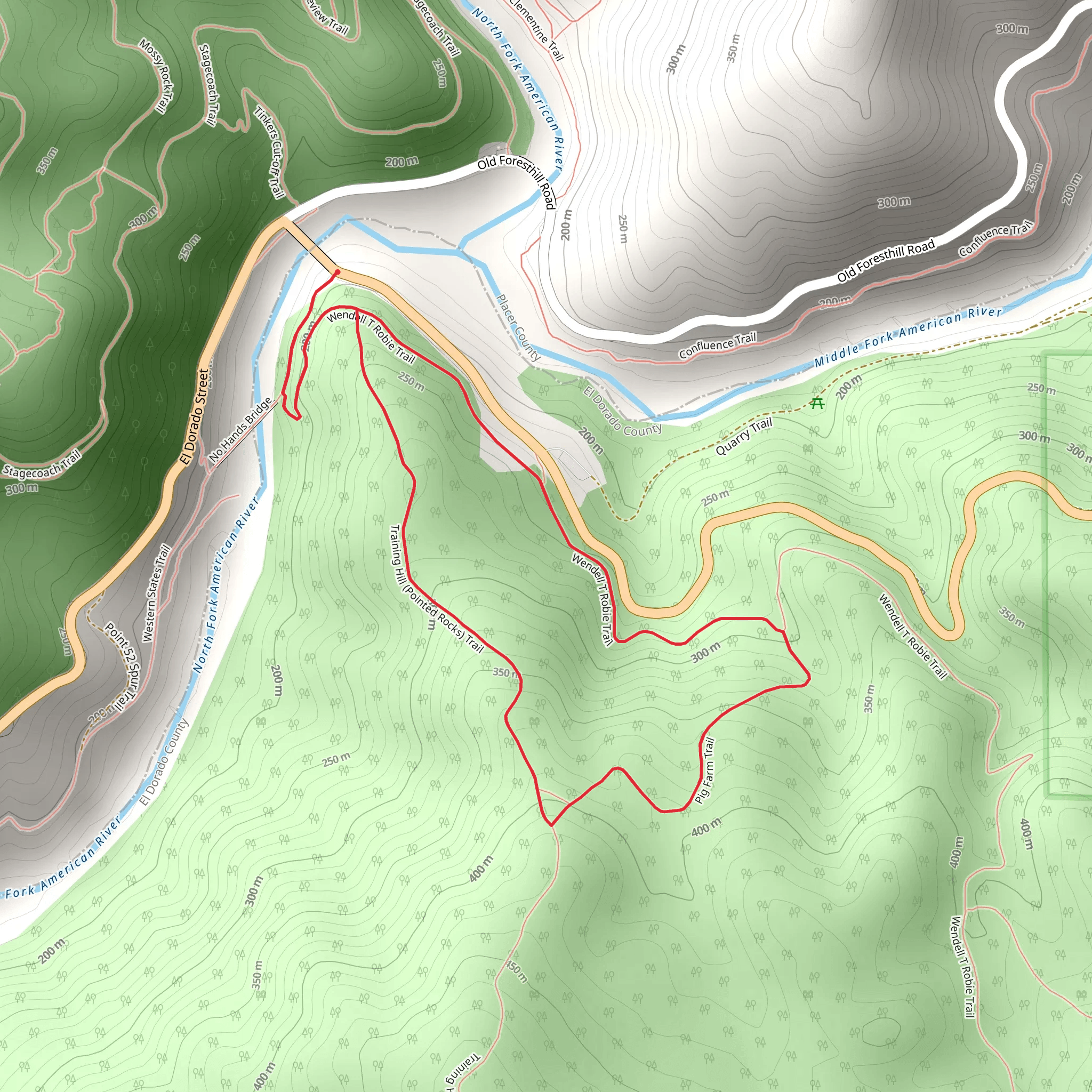 Training Hill and Wendell T Robie Loop Trail mobile static map