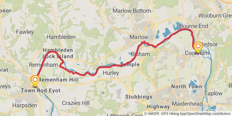 Middleton in Teesdale to Dover Walk stage 34 Map