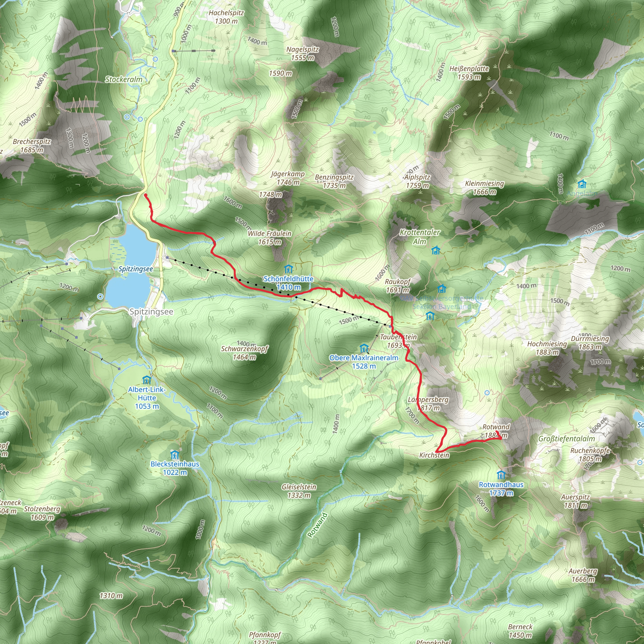 Rotwand Peak from Spitzingsee mobile static map