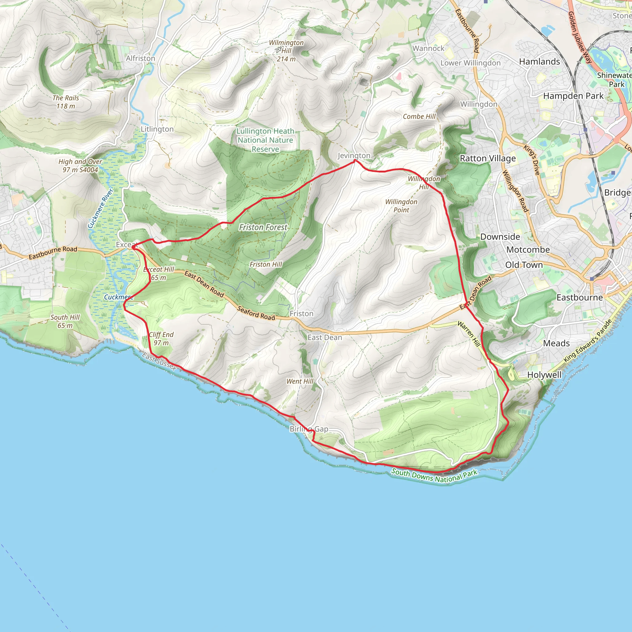 Exceat Circular via The Seven Sisters mobile static map